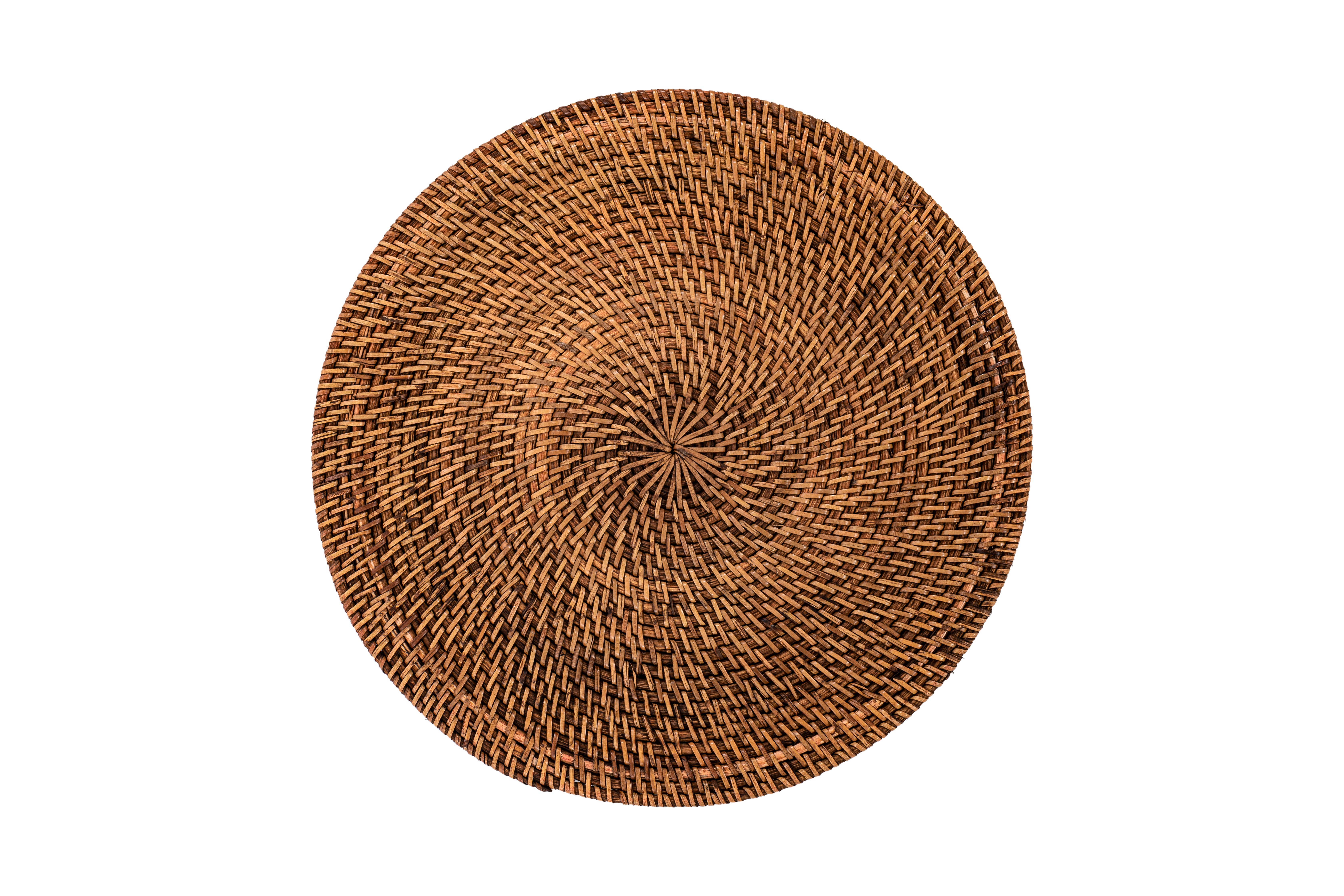 Placemat rattan, rond, dia 36 cm, donkerbruin