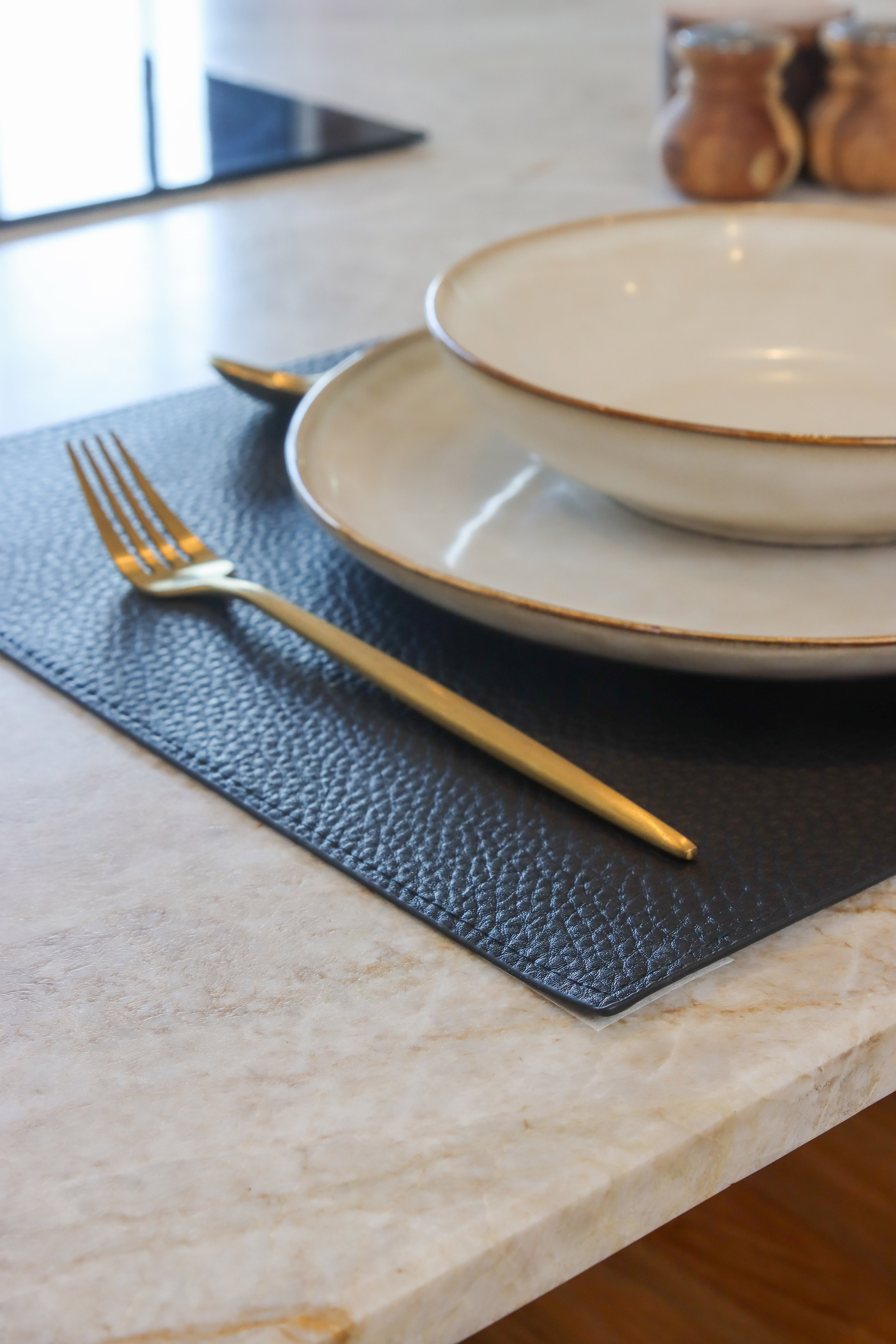 Set de table GAVIN - double face - 33x45 cm, noir