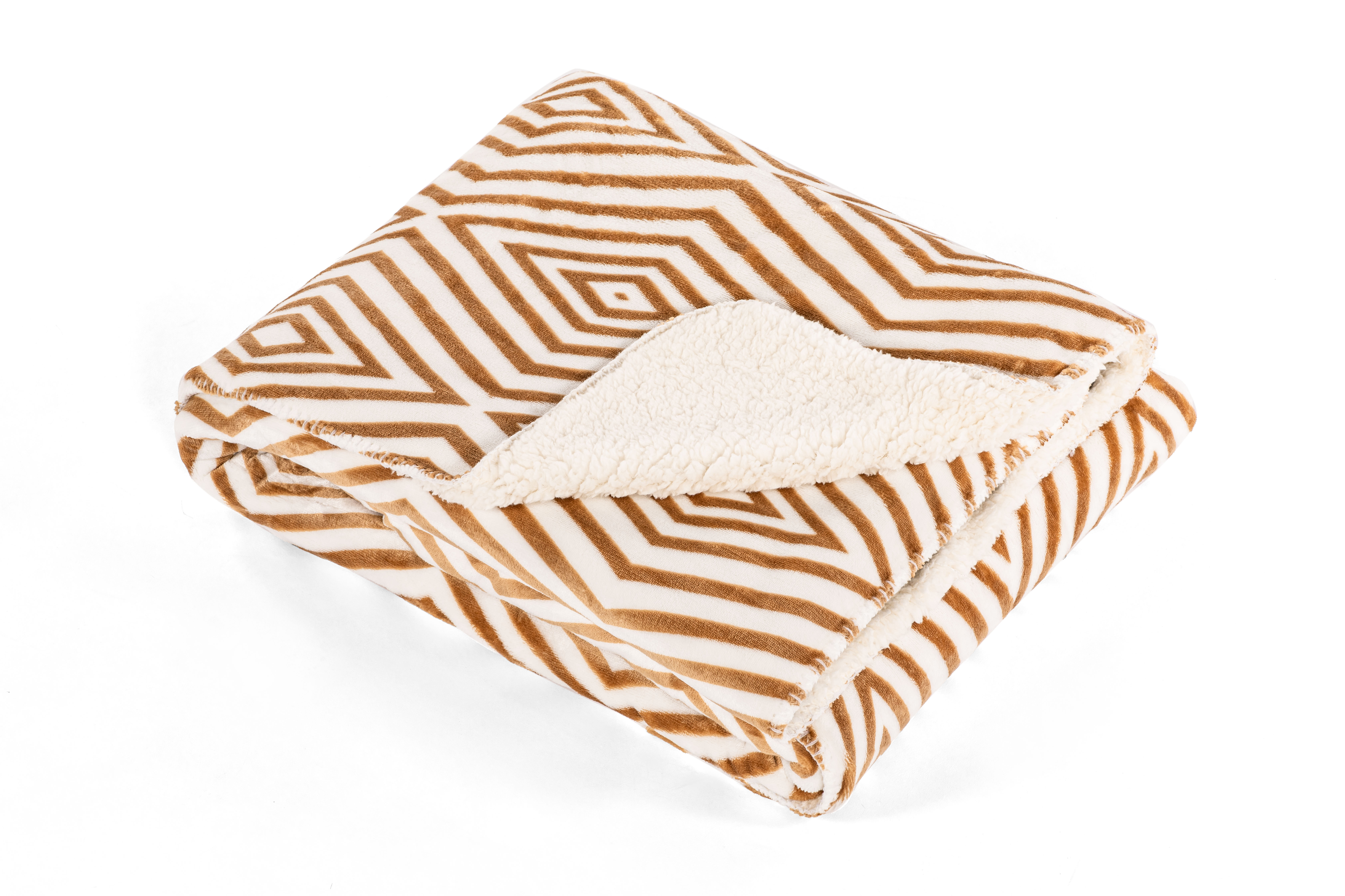 Plaid Coral fleece + sherpa - 130x170cm, Diamond