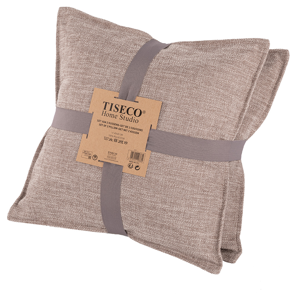 Kussen (gevuld) ASTORIA - 45X45CM - set/2, light taupe