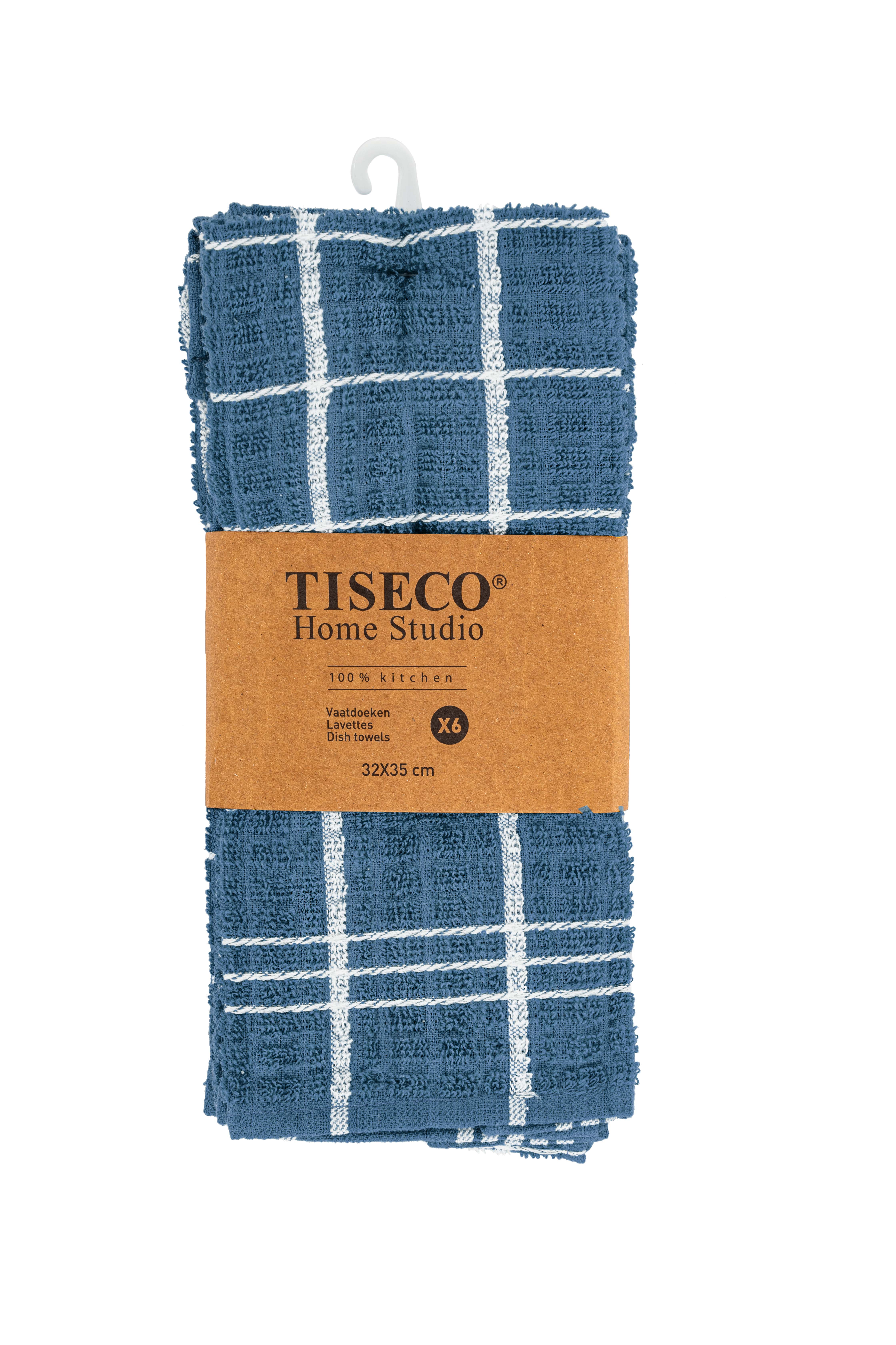 Torchon vaisselle OMAN - SET/6 -  32x35 cm, blue stone