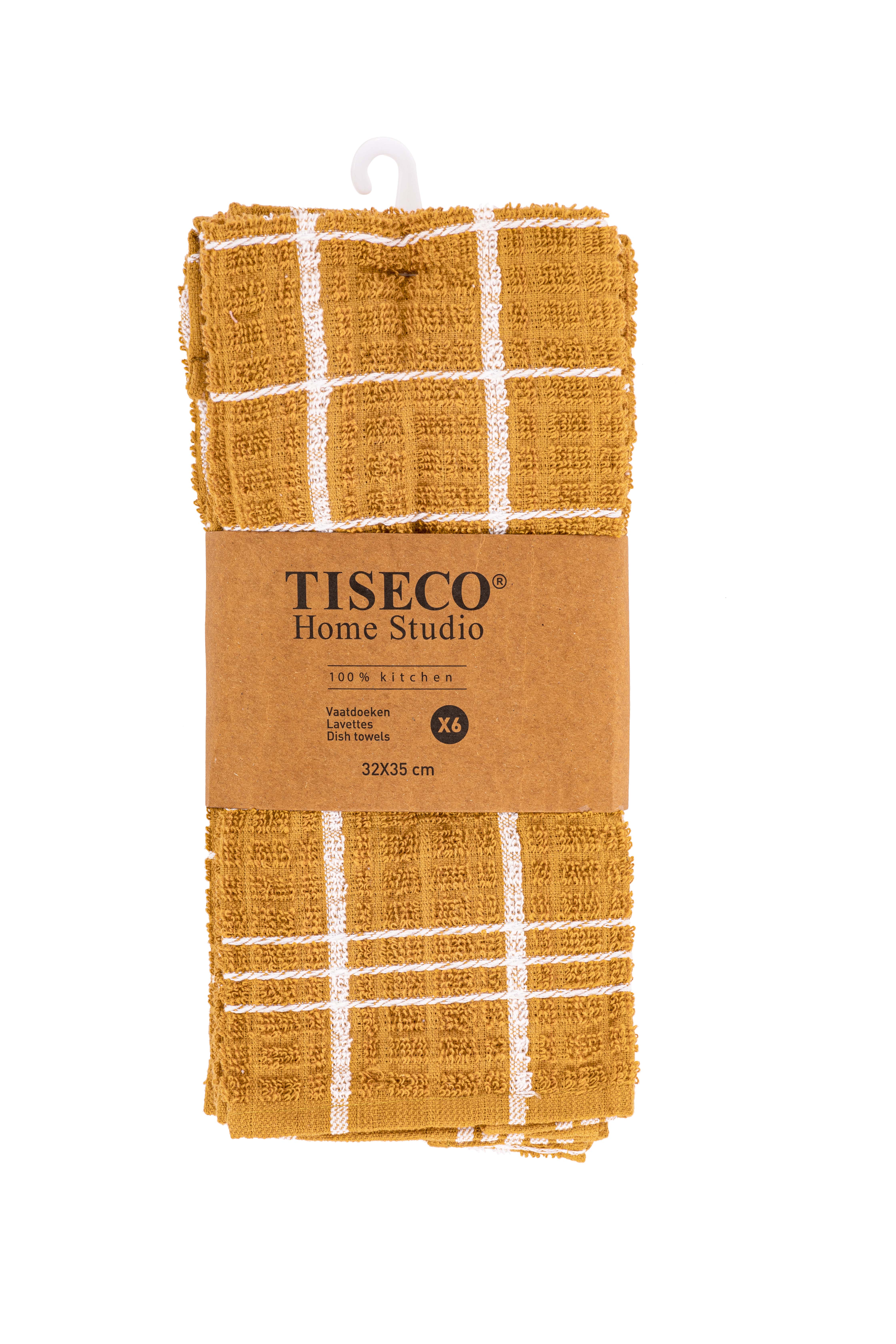 Torchon vaisselle OMAN - SET/6 -  32x35 cm, camel
