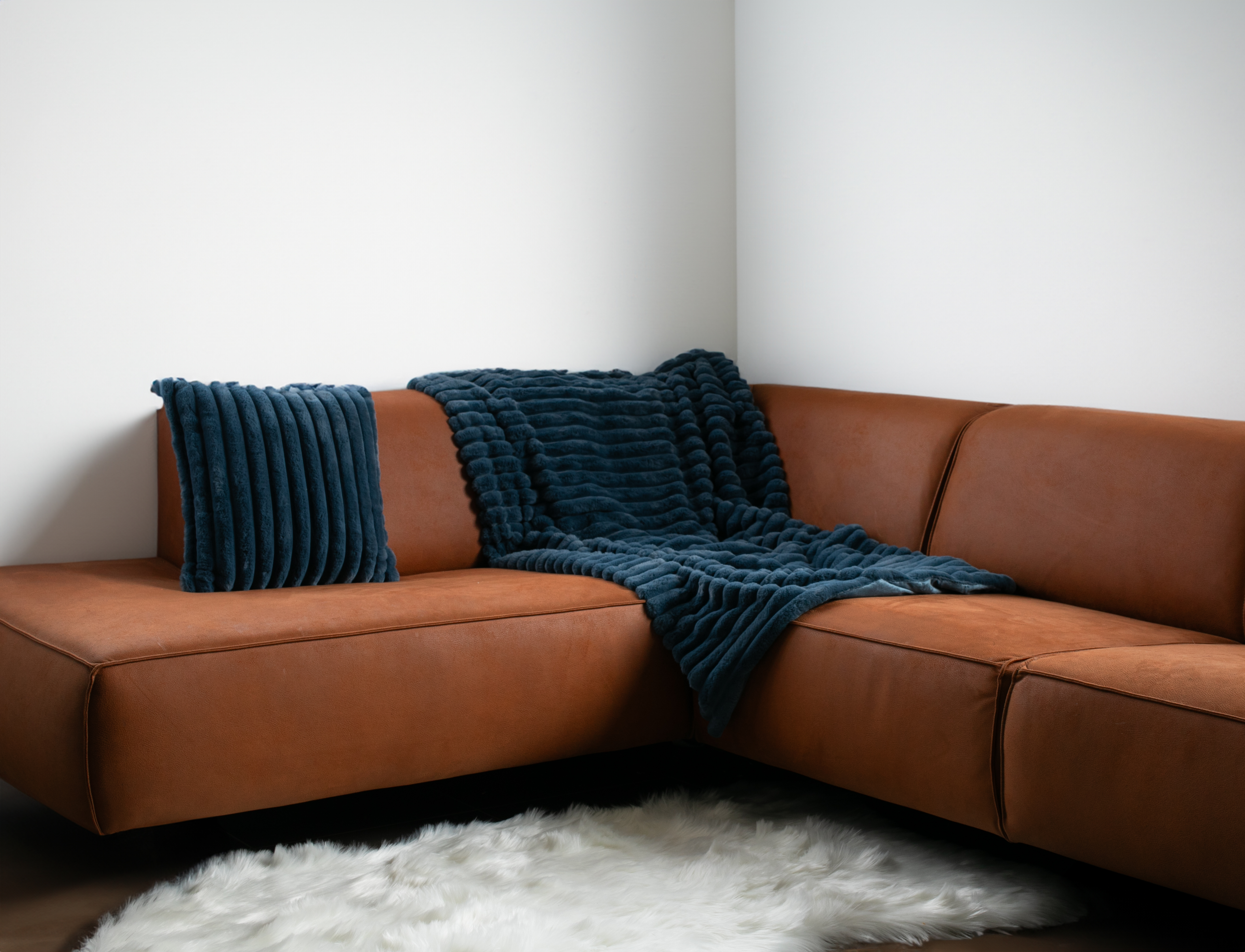 Plaid RABBIT STRIPE - 130x170 cm, bleu