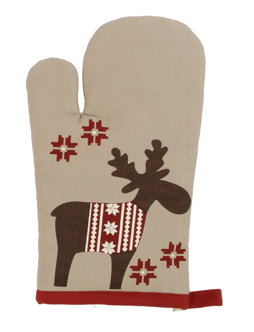 Glove x-mas 18x28, cotton lining +cotton wadding +J-hook,red