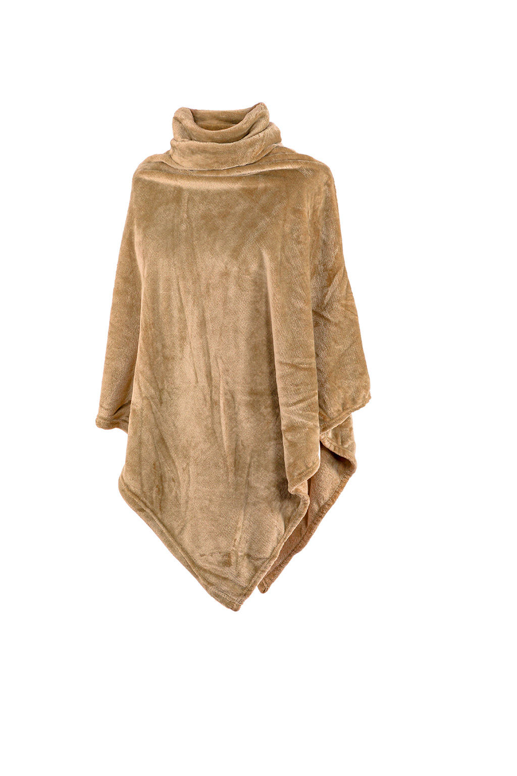 Poncho COSY collar, micro flannel - 80X80cm, indian tan