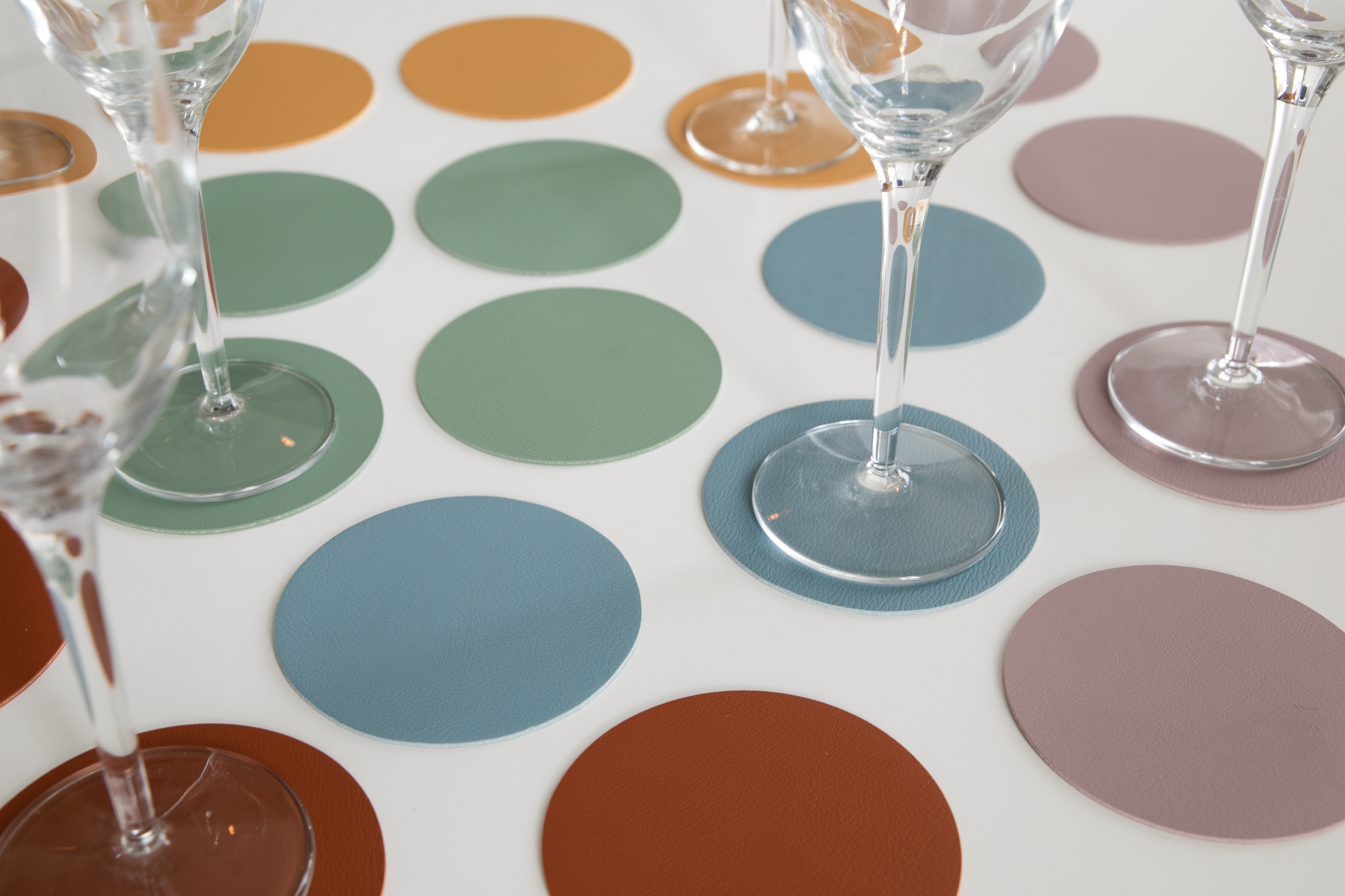 Coaster TOGO - SET/4 - Rond - 10 cm, caramel