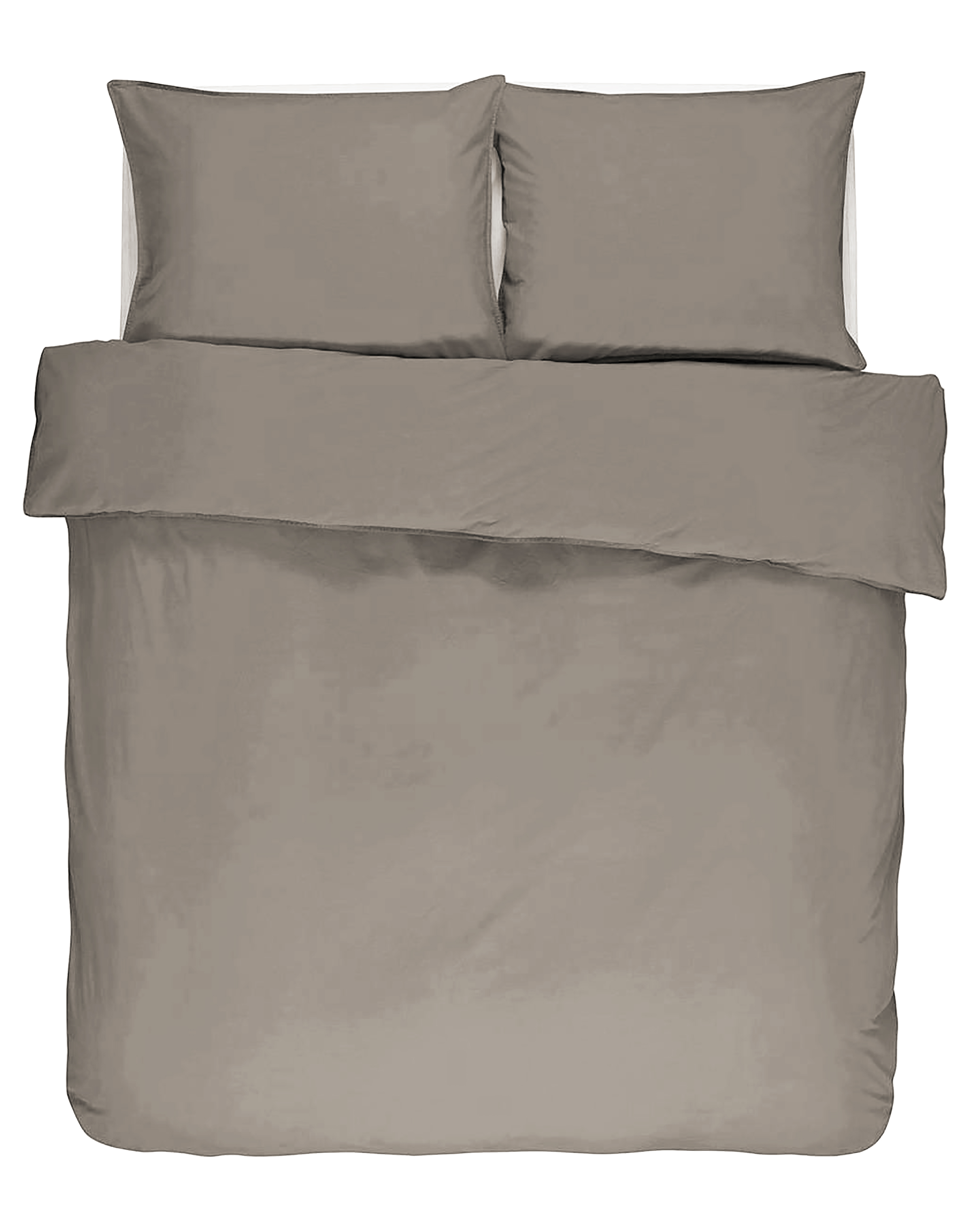 Housse de couette  IRIS, Stone washed uni coton, 240x220, taupe