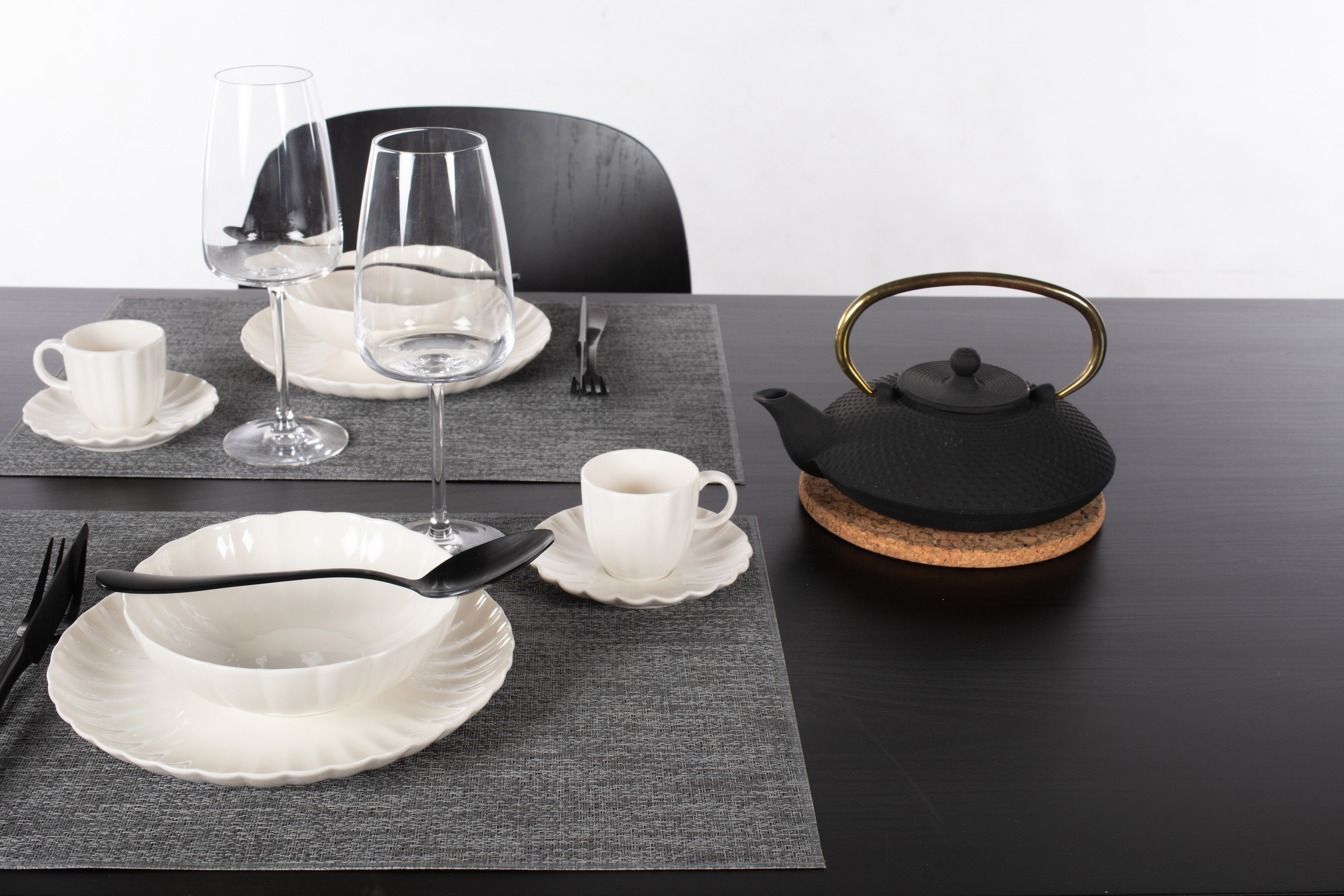 Set de table PURUS - Microban® - 33x45 cm, gris foncé
