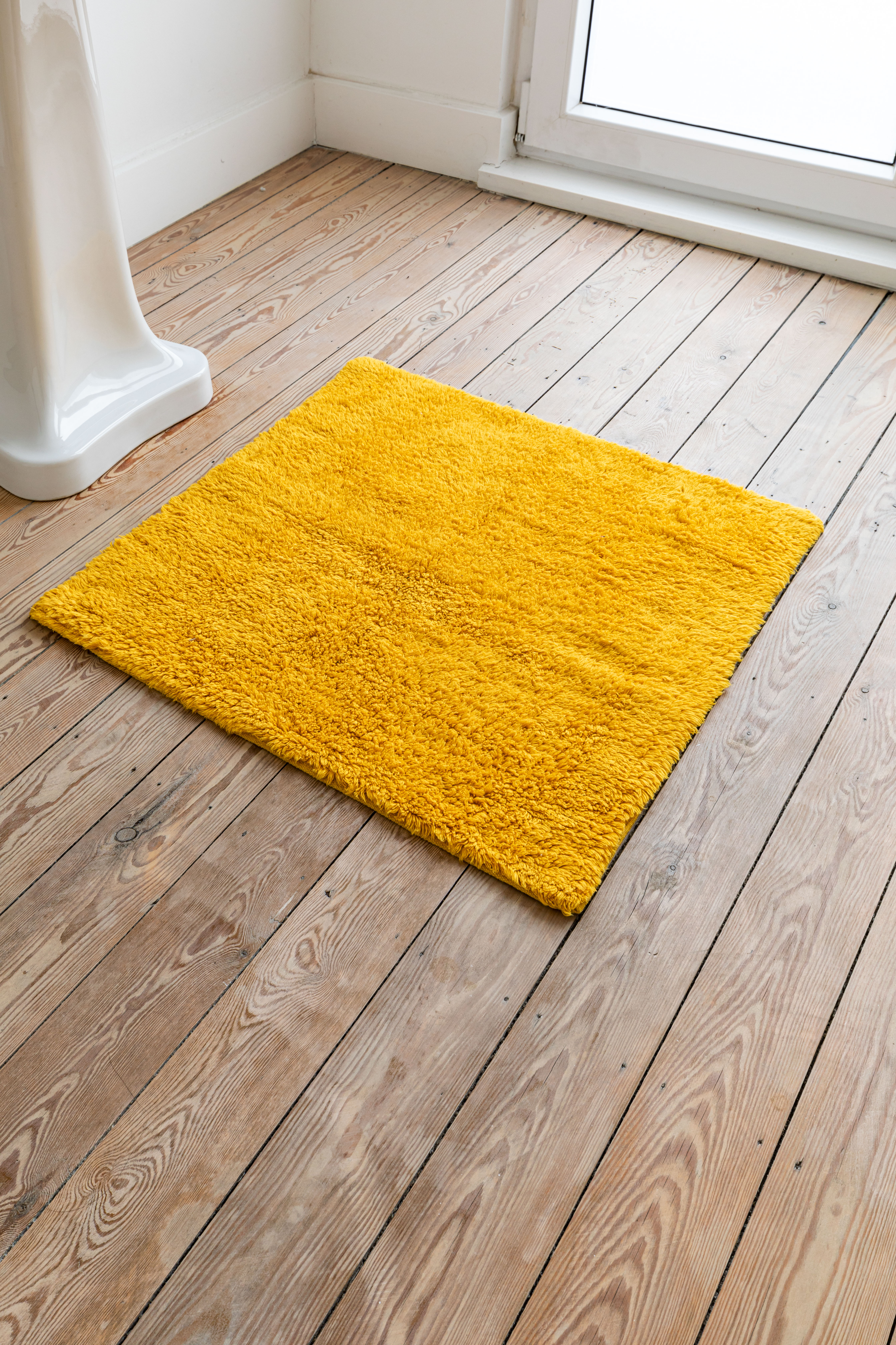 RIVA bath carpet - cotton anti-slip, 60x60cm, sunflower yellow