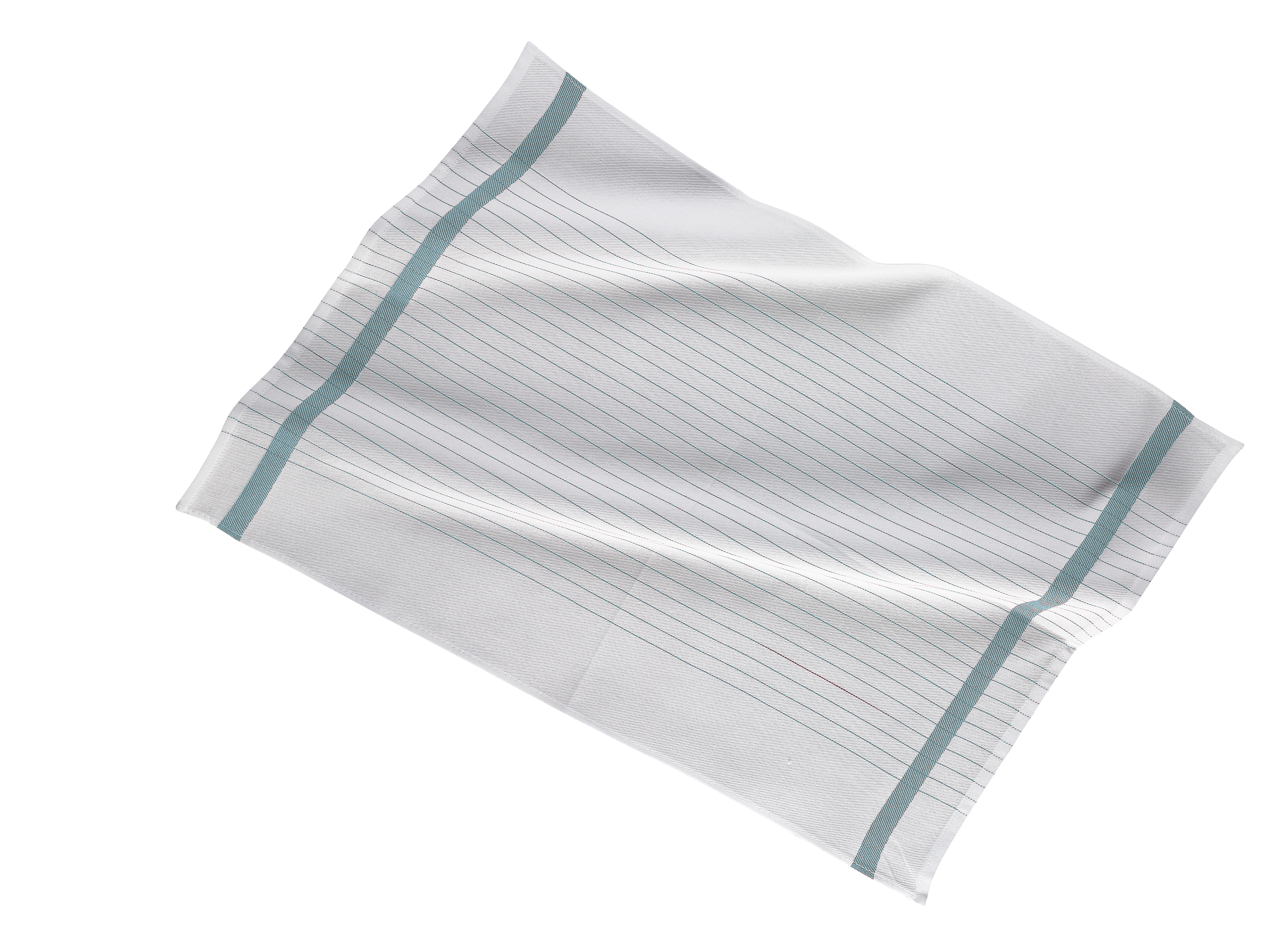Torchon 50x70cm, set3,stripe white center, soft blue