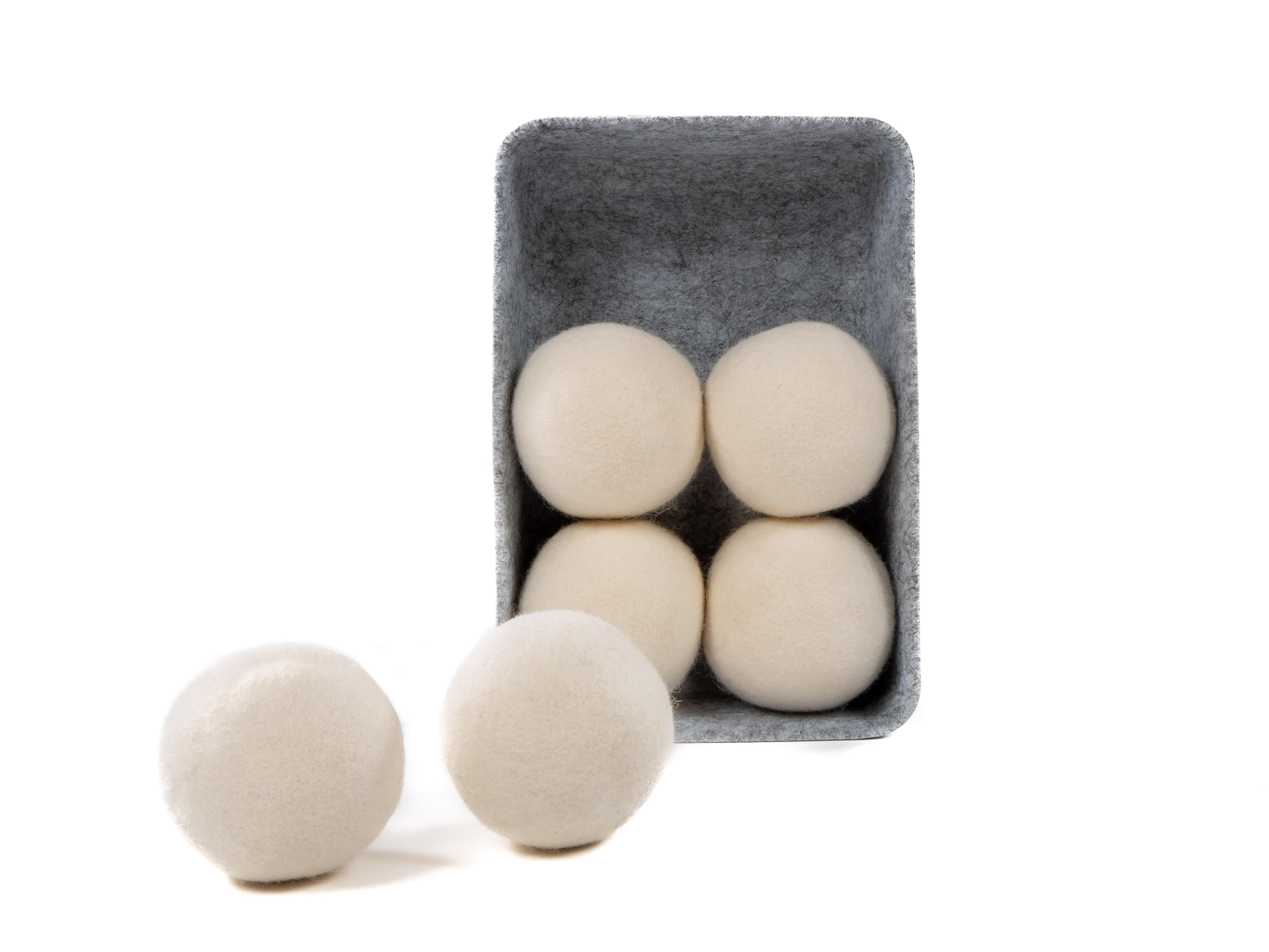 Drogerballen van wol ESSENTIALS - 6 stuks, wit