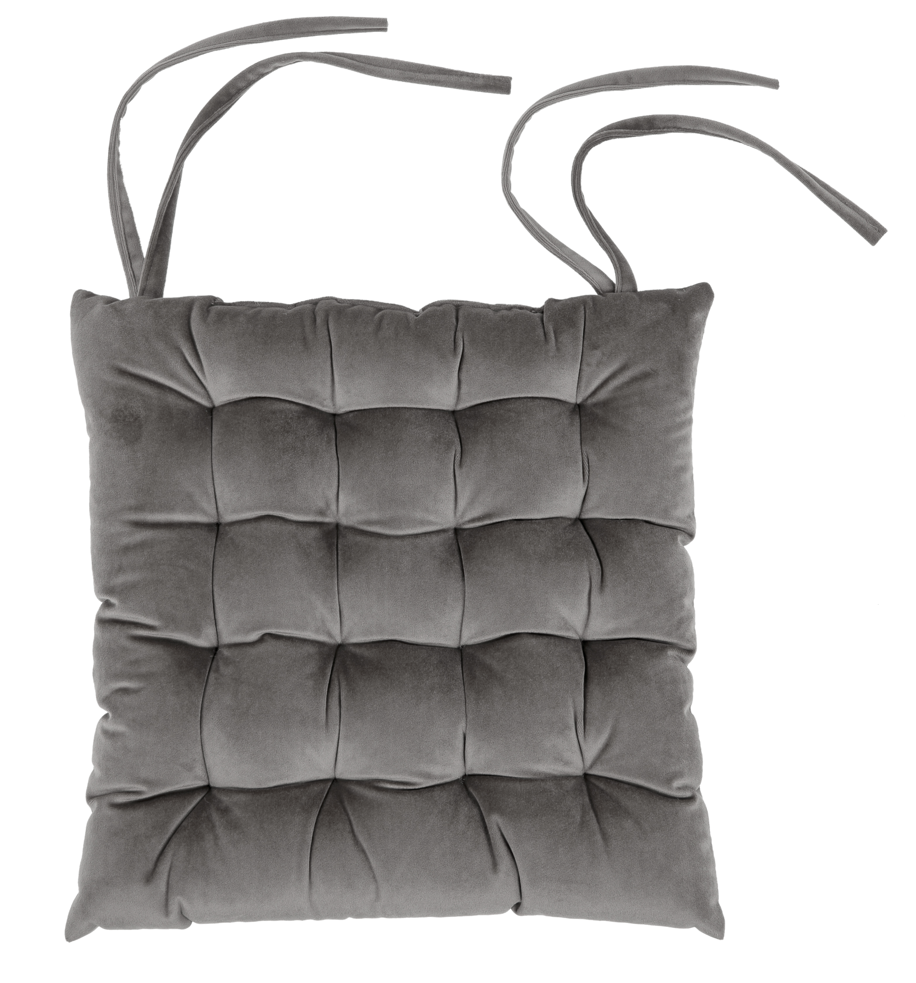 Stoelkussen Microvelvet 37x37cm -16 thuck, dark grey
