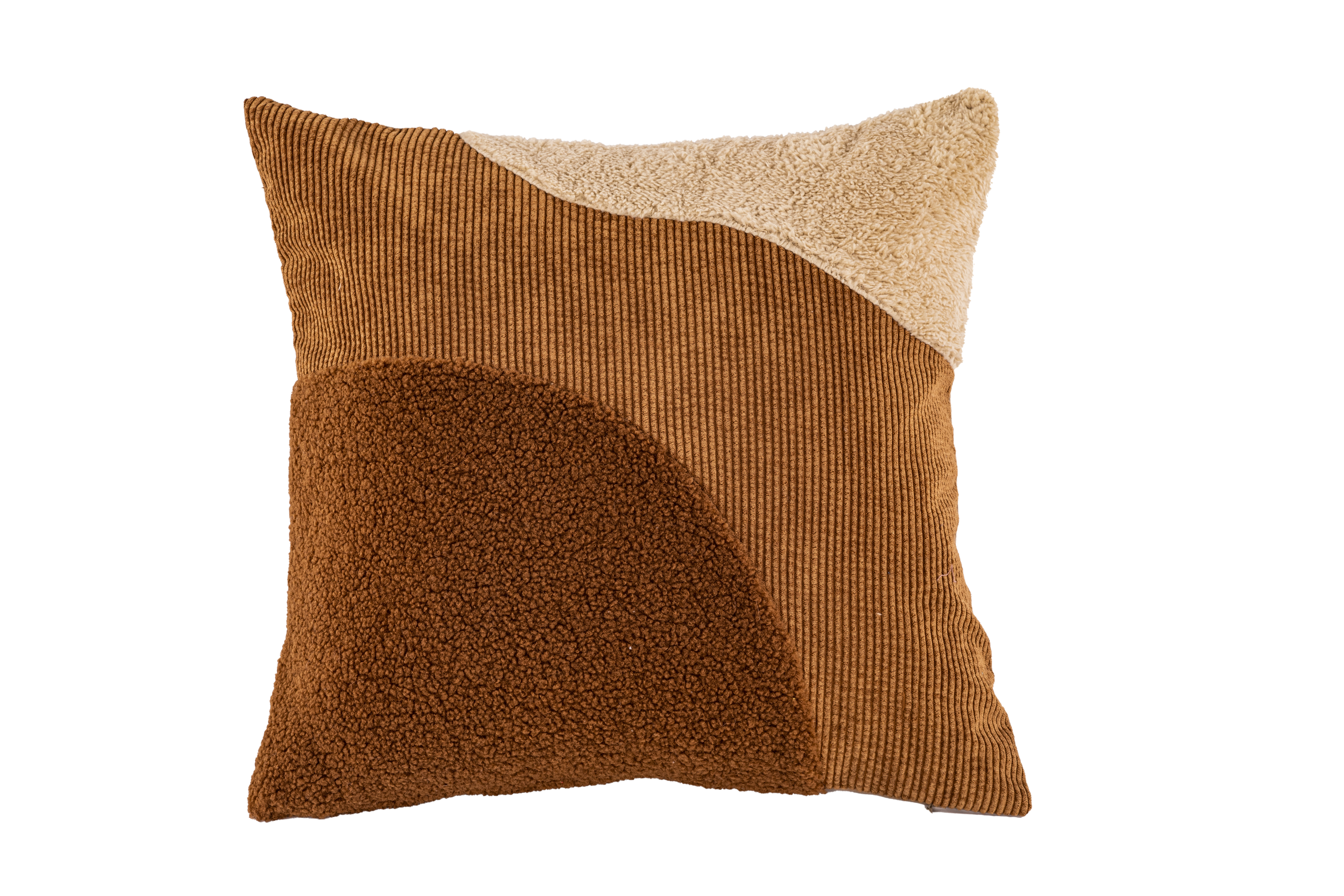 Cushion (filled) PATCH mix - 45x45cm, brown