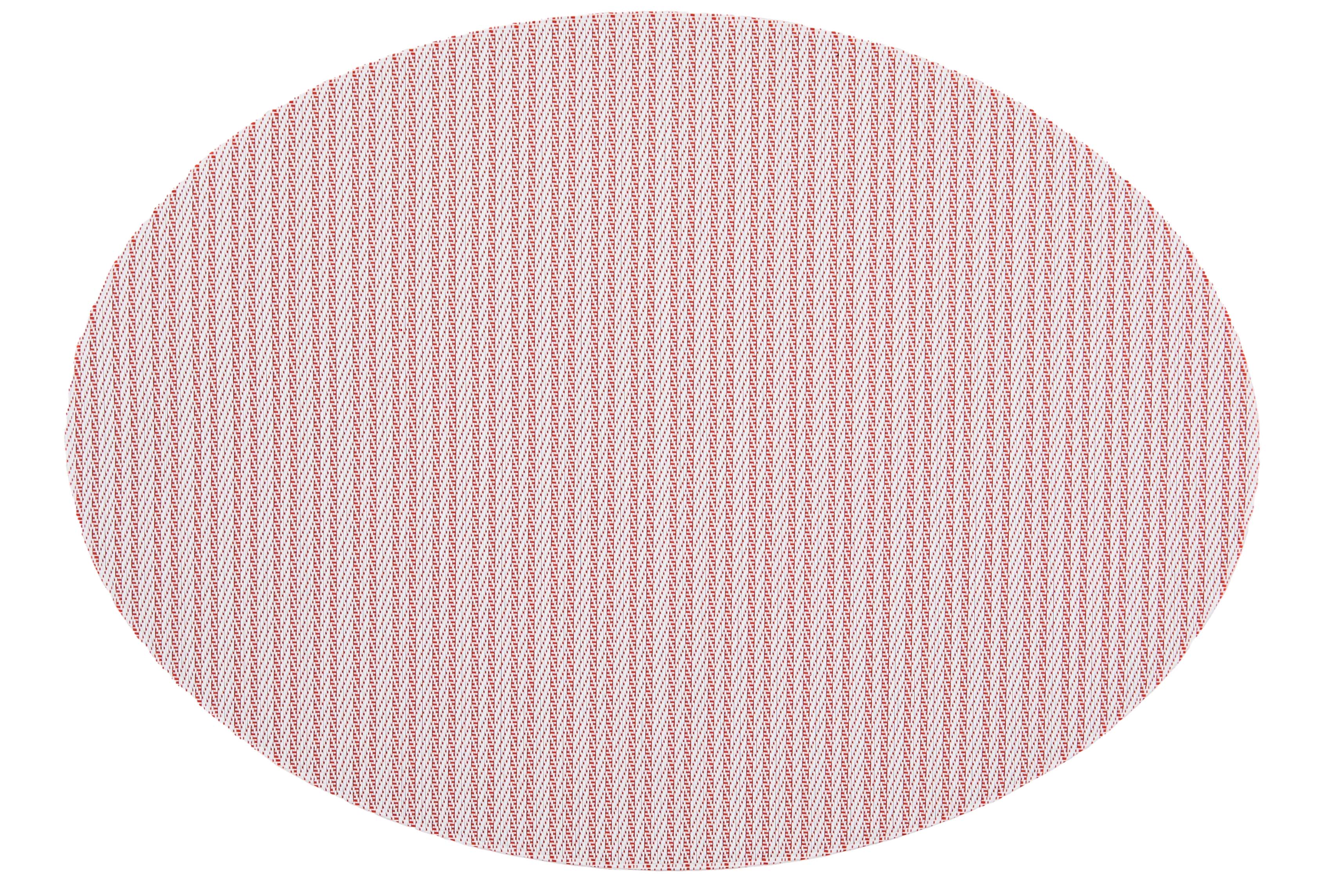 Placemat FALLON oval, 33x45cm, double stripe red