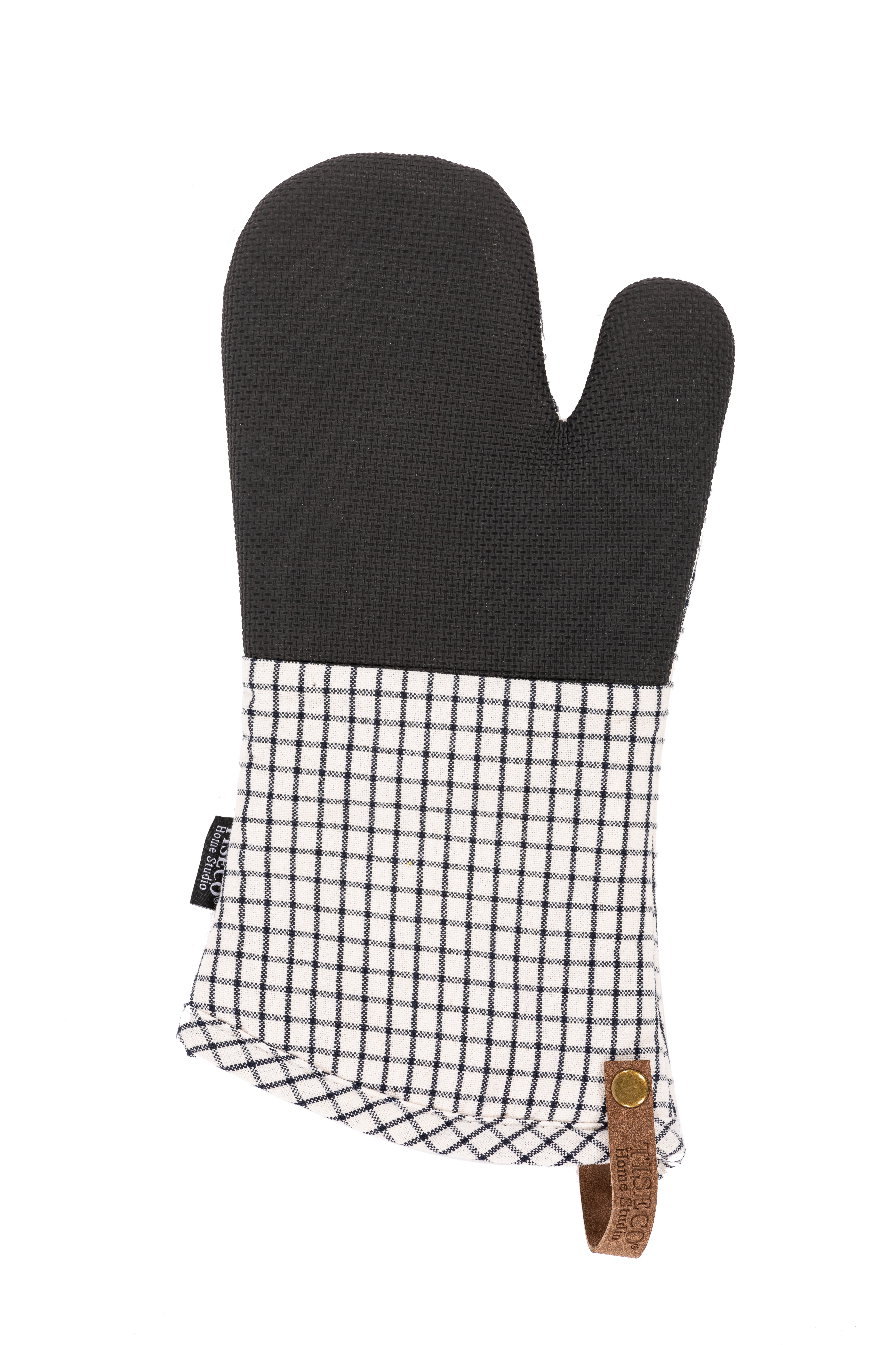 Oven glove (1R + 1L) SHERLOCK Tartan, 17x33cm, black