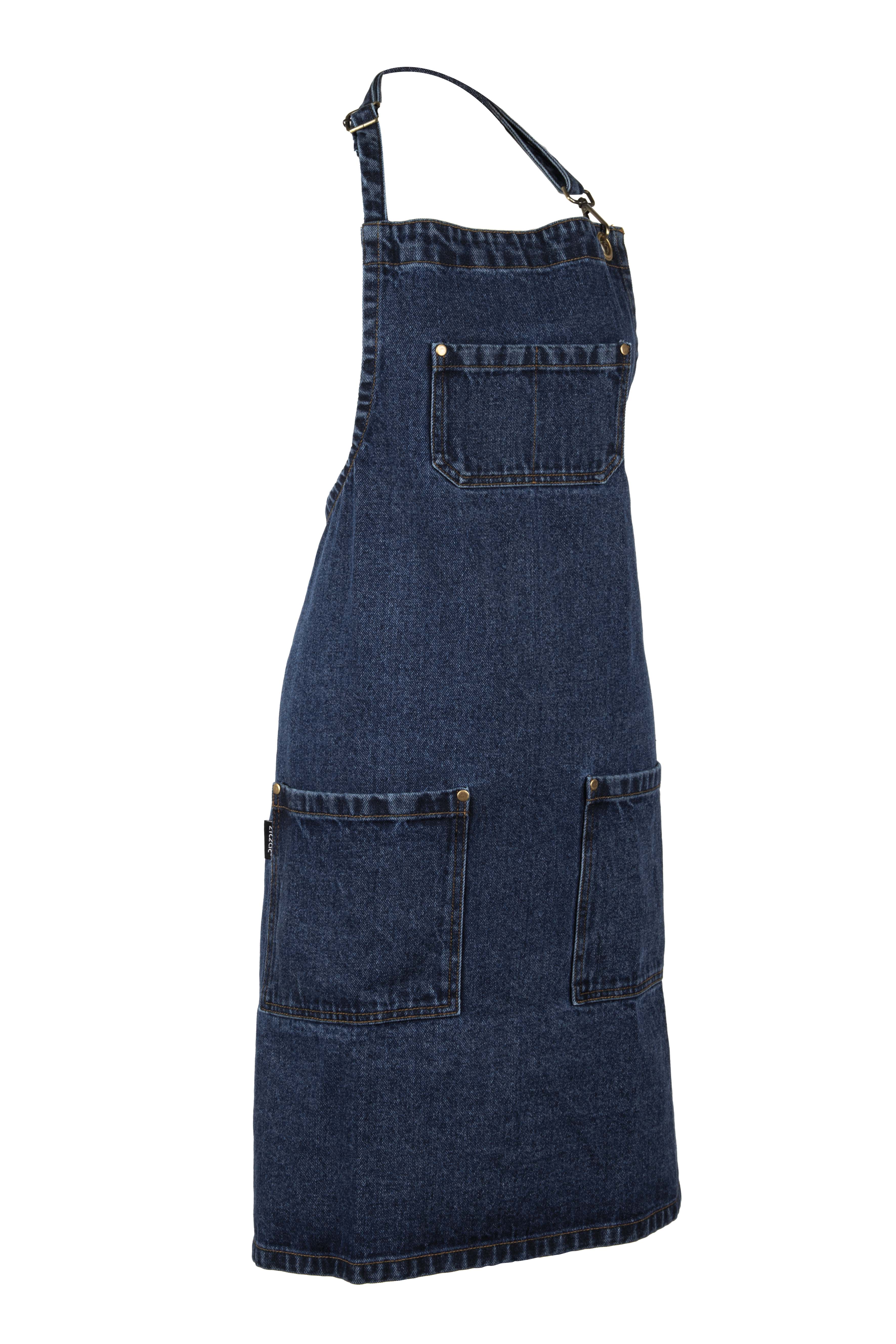 Apron jeans DENIM multipocket 75x85cm, blue