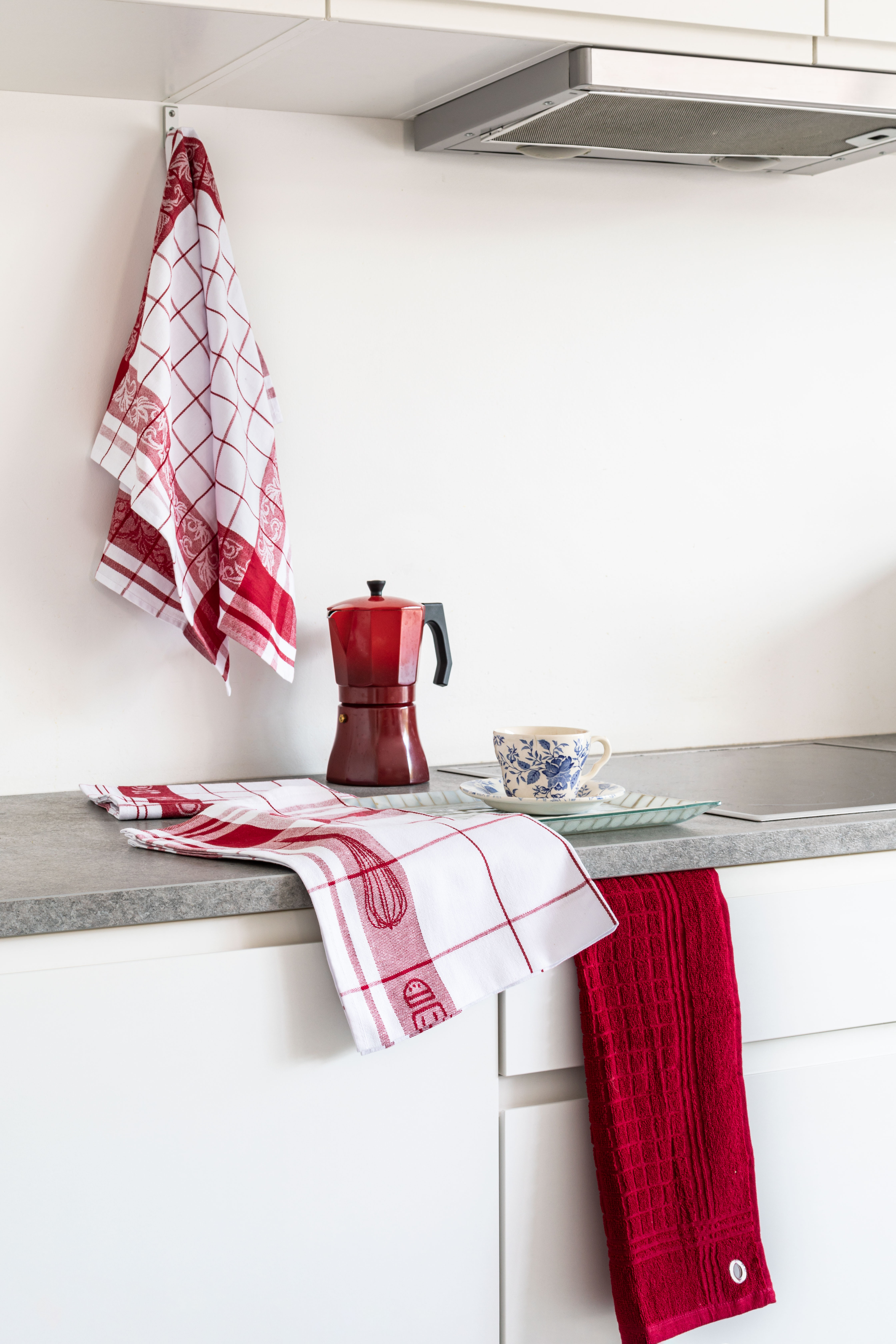 Kitchentowel cotton PHARAO 50x70 cm - set/3, red