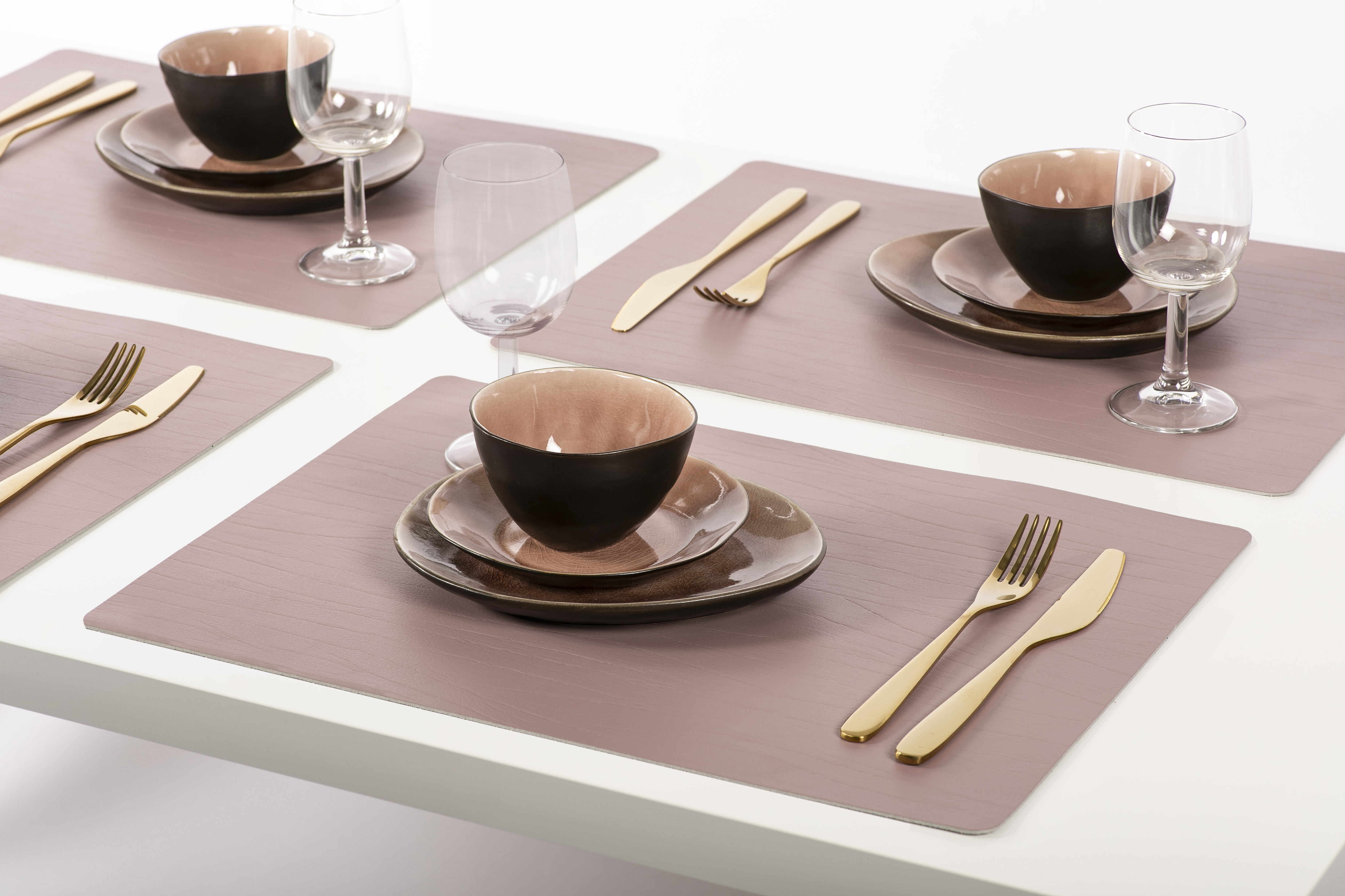 Titan placemat rectangular, 33x45cm, brown double sided