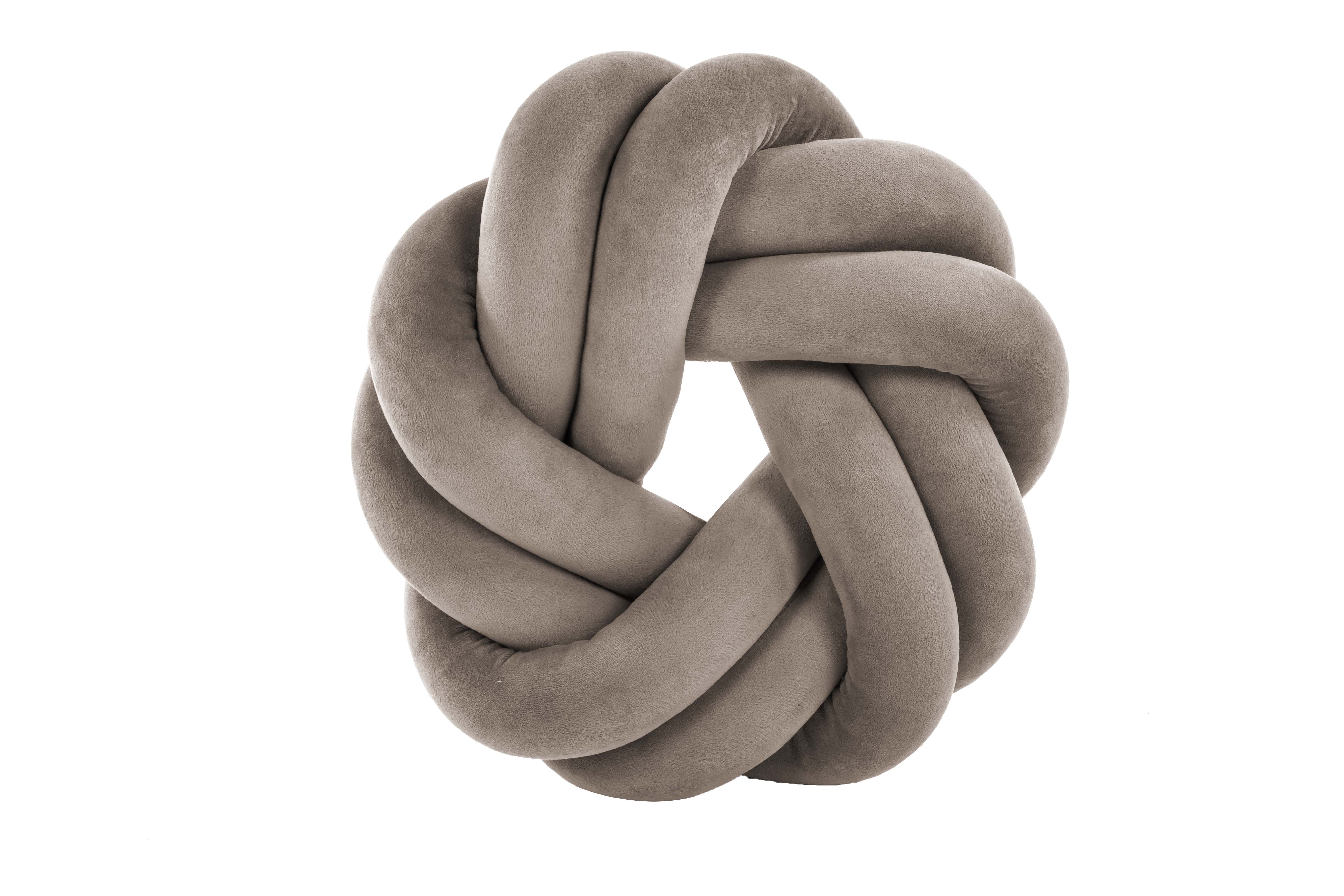 Knotted pillow (filled) taupe 30x30x7cm
