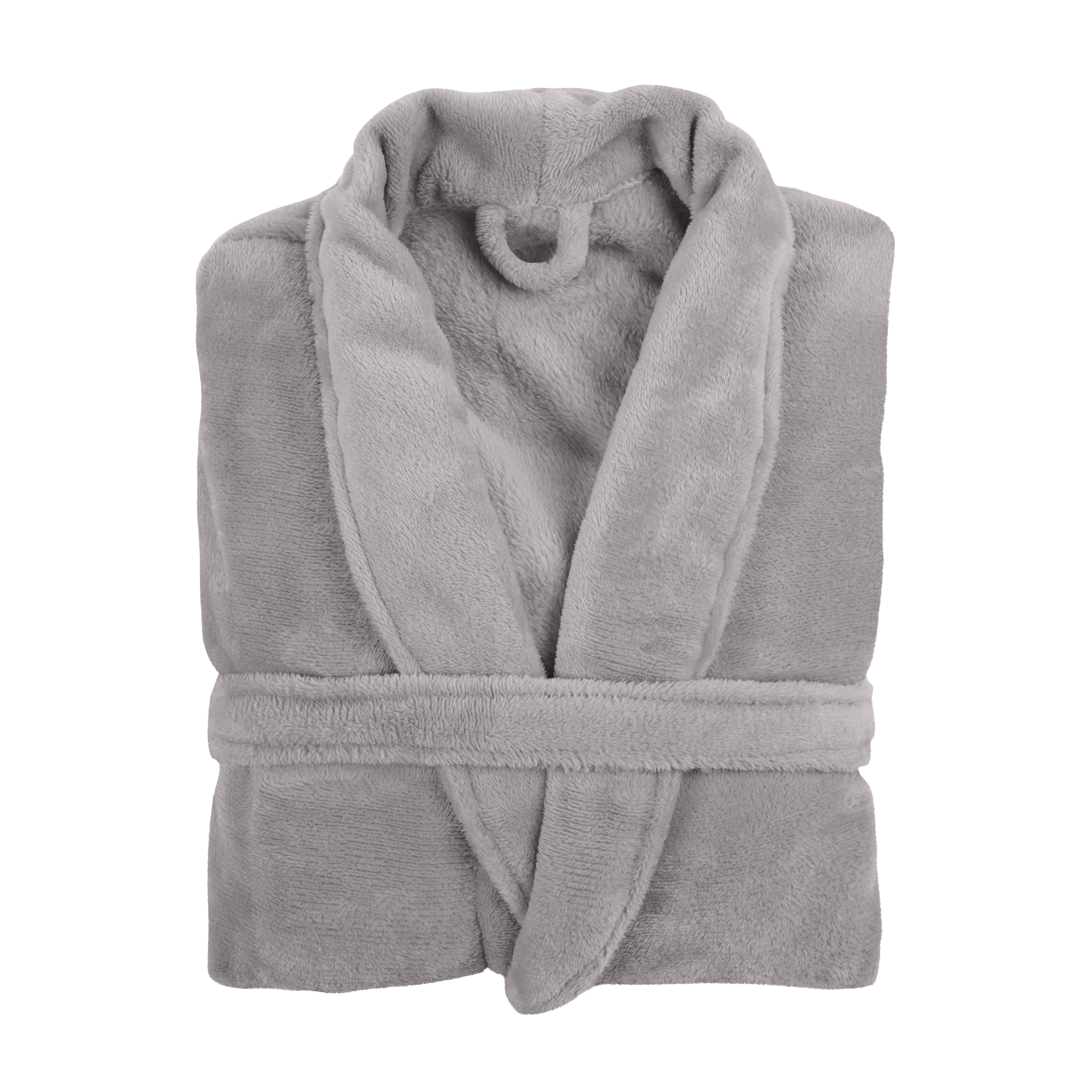 Bathrobe COSY microflannel - L/XL - unisex, light grey