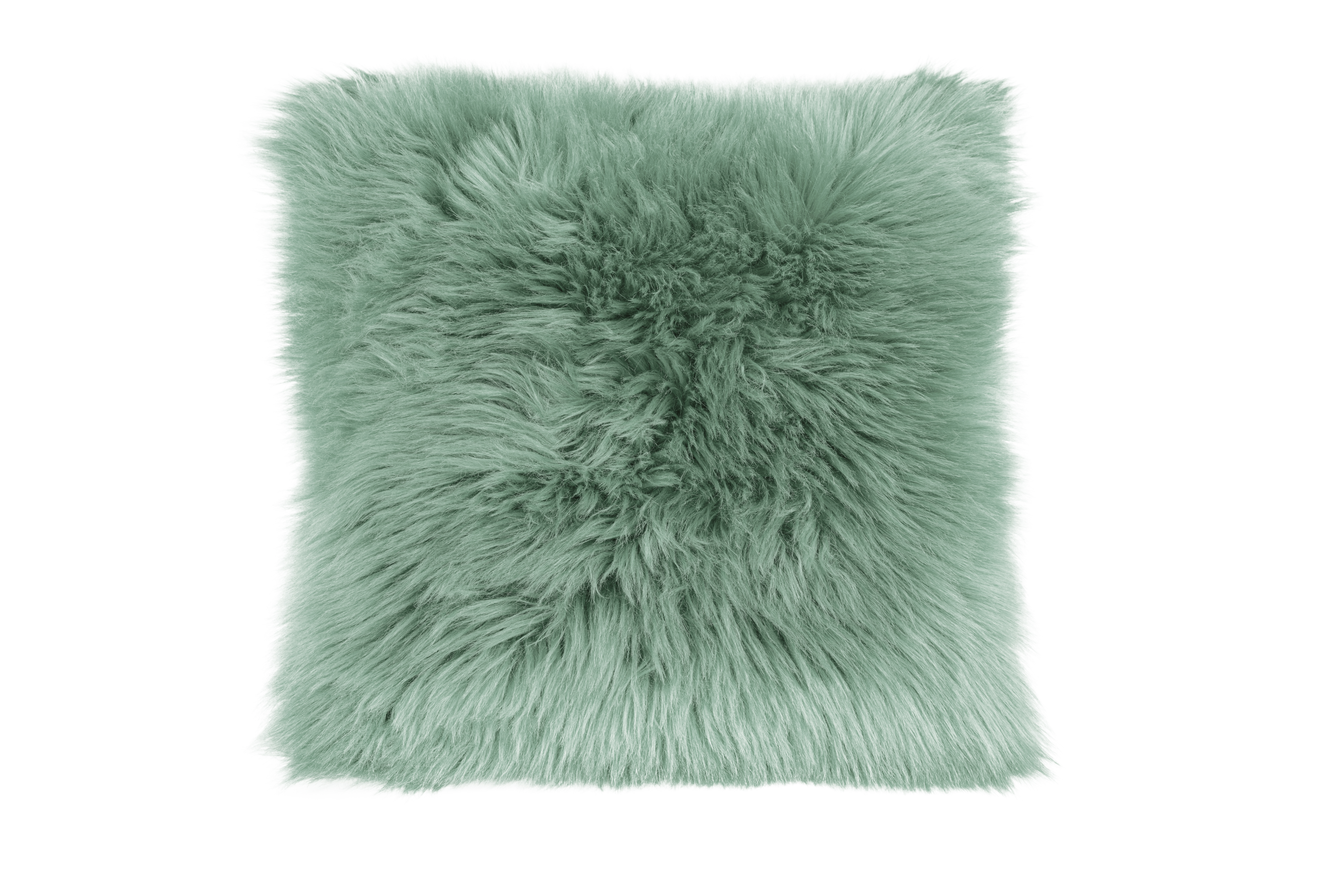 Cushion (filled) sheepskin + suede 45x45CM, green chinois