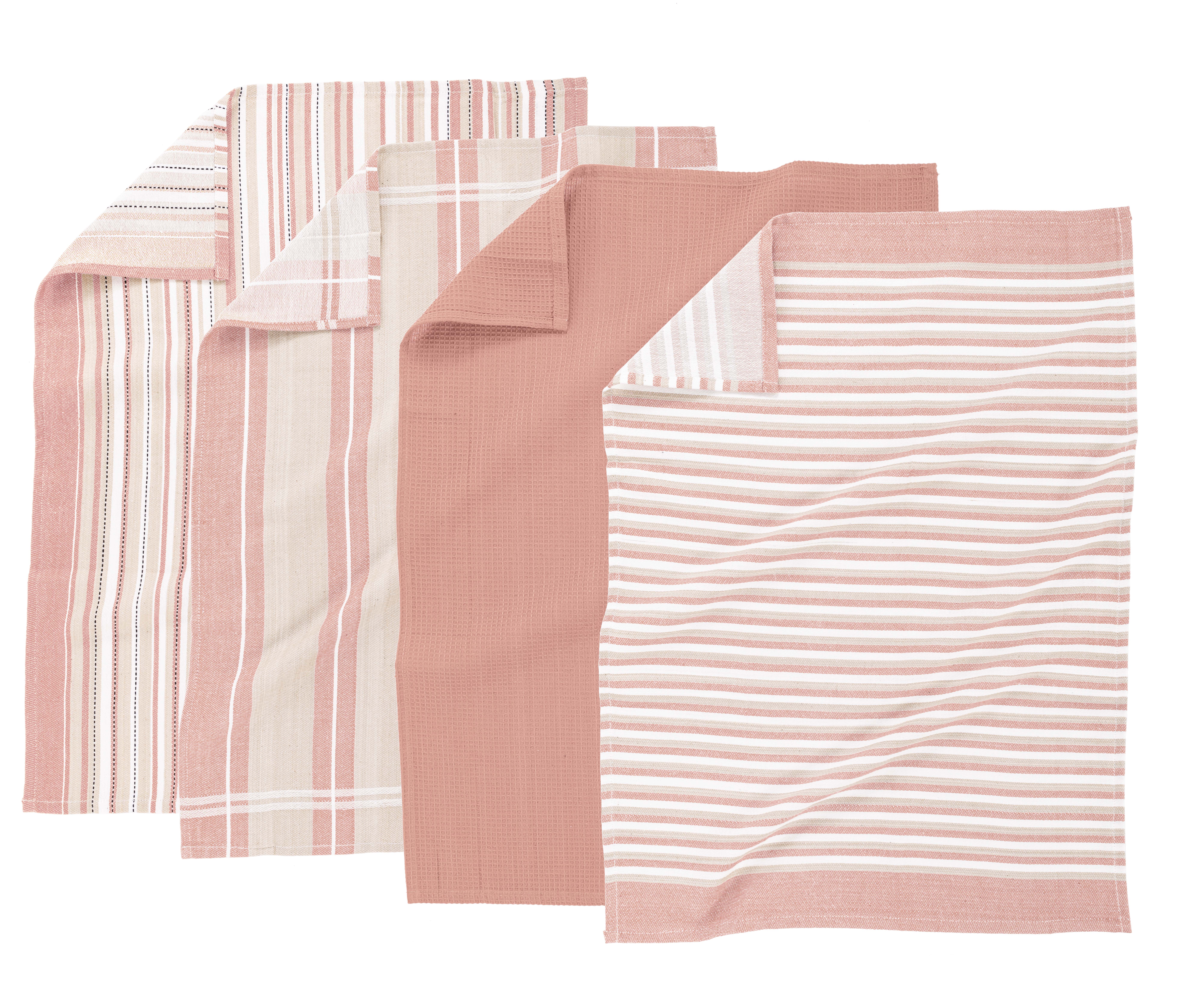 Torchon MULTILINES - SET/4 - 50x70 cm, rose