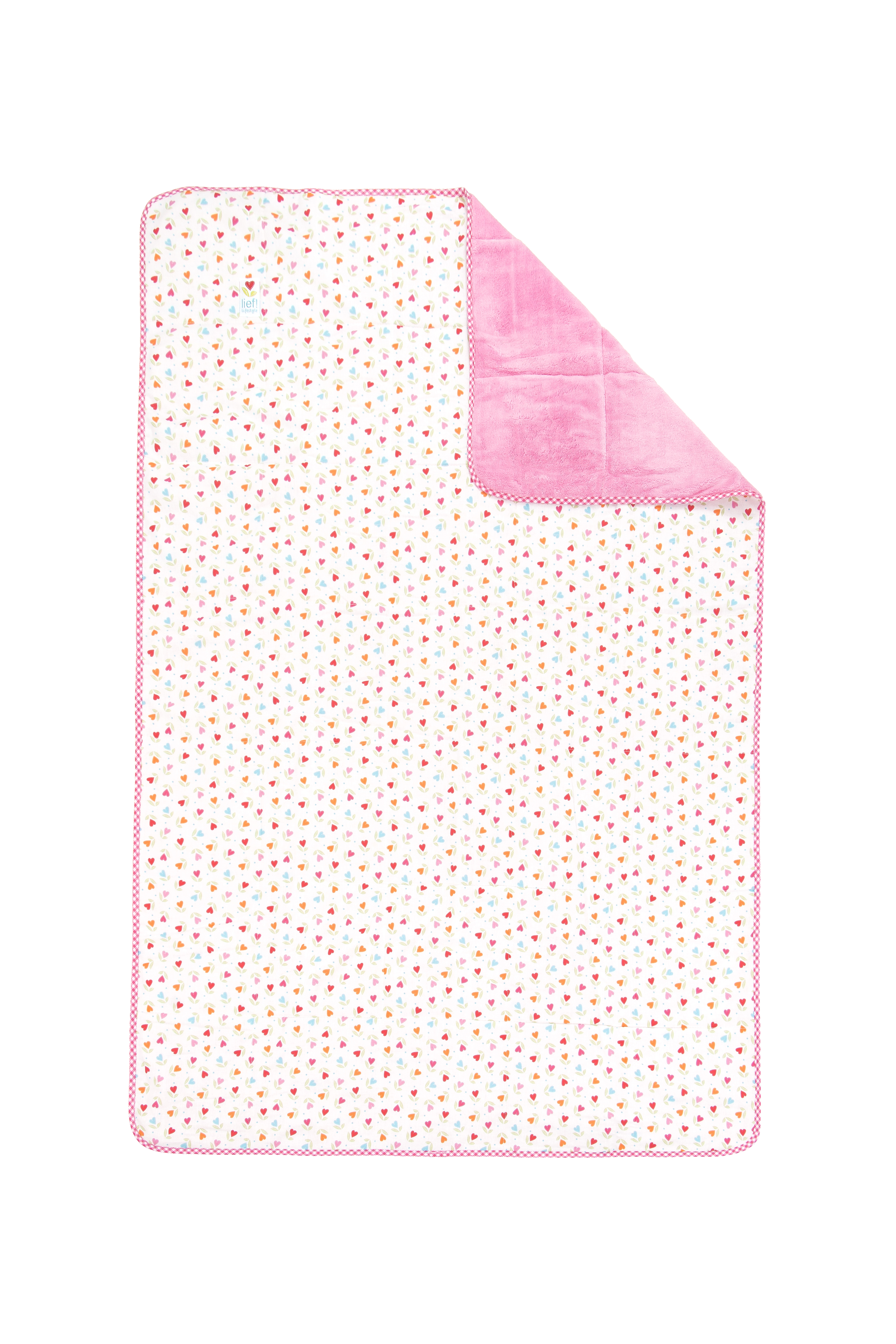 Quilted blanket Girl hearts, 100x150 cm