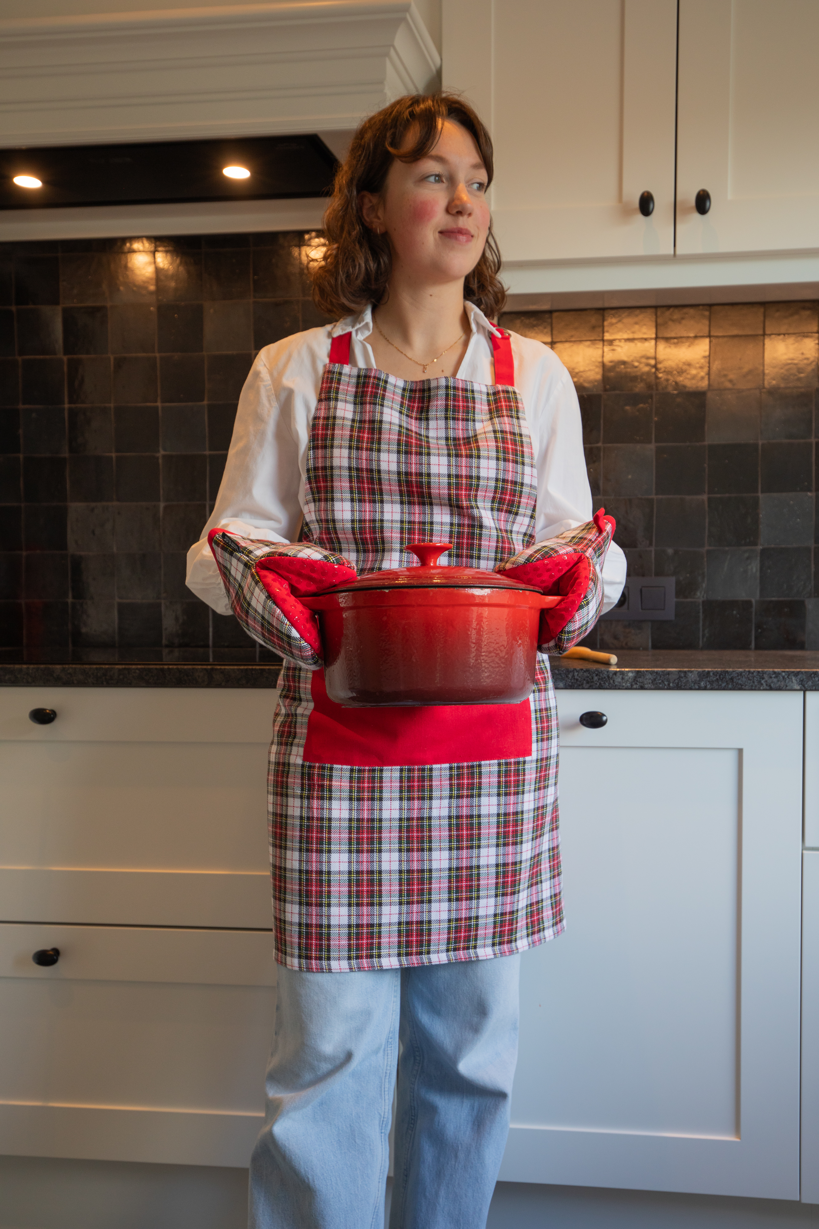 Apron XMAS - Christmas - 75x80 cm, red