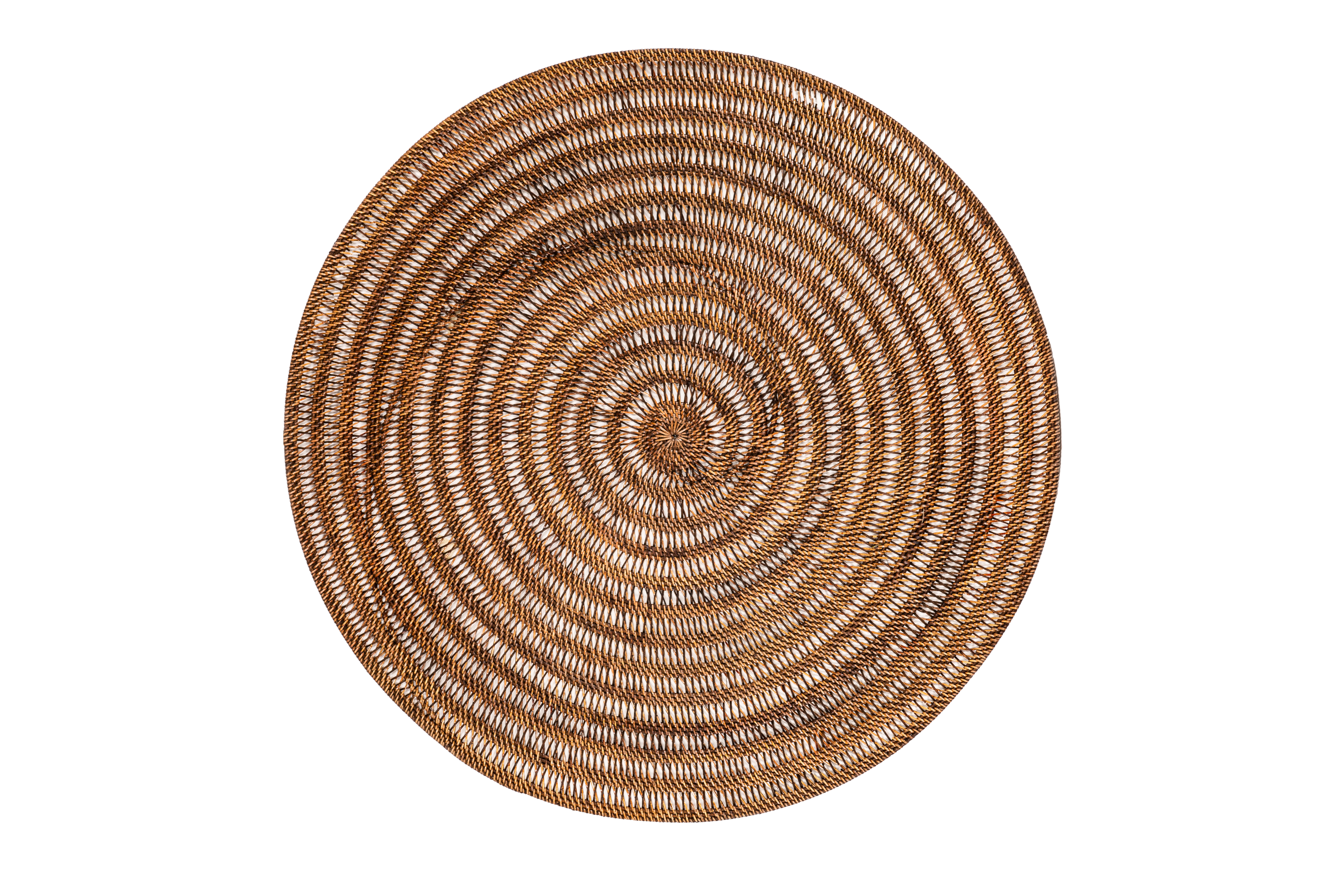 Decoratie rattan, rond - dia 100 cm - SPIRAL, donkerbruin