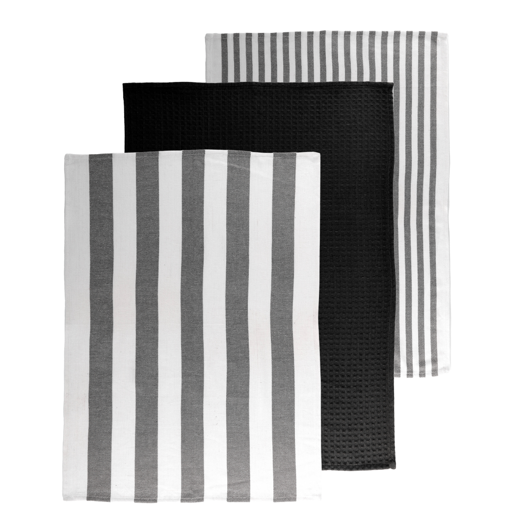 Torchon MARRA - SET/3 - 51x74 cm, noir