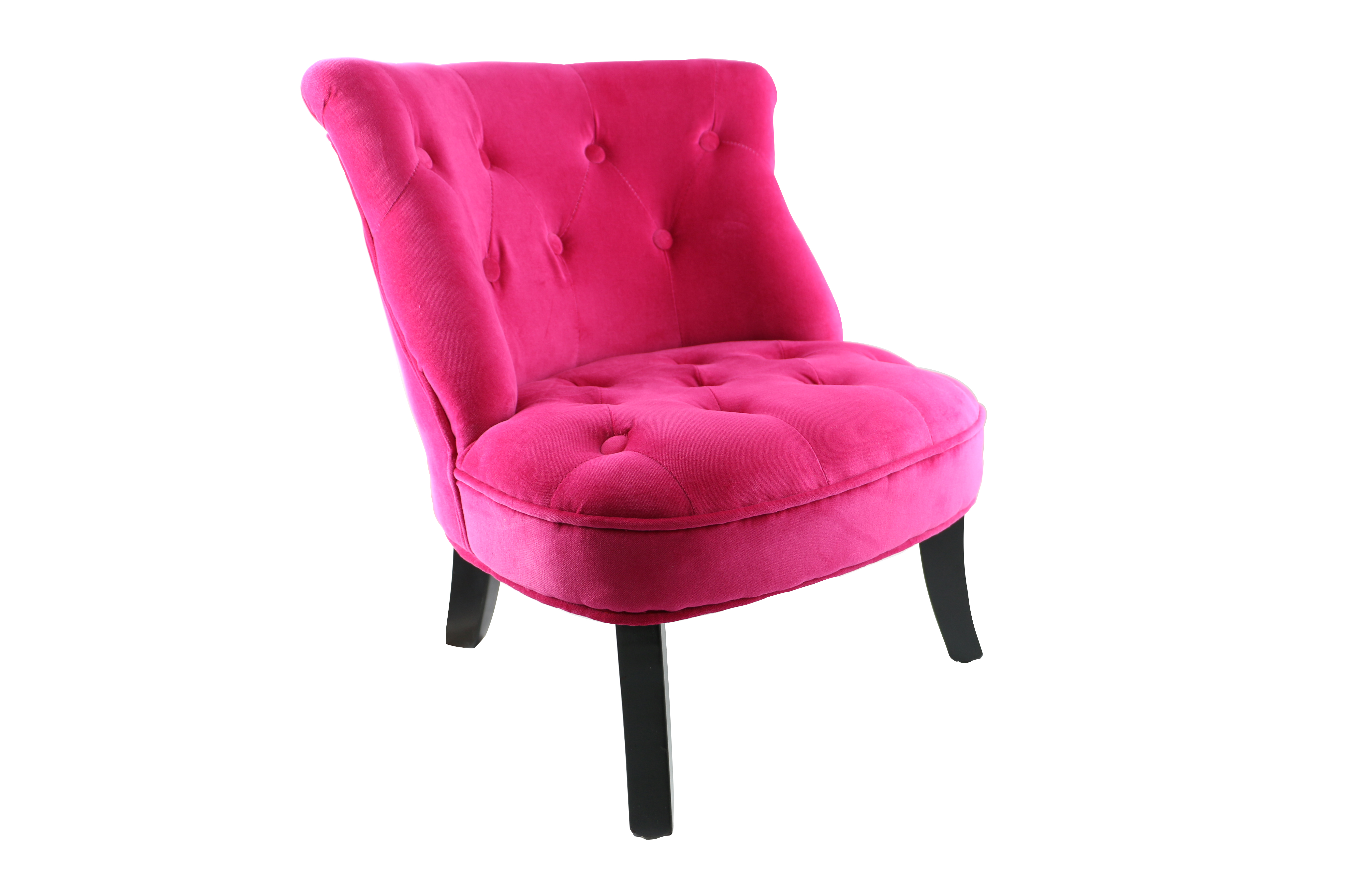 Kids chair, velvet with buttons, fuchsia (HM0162)