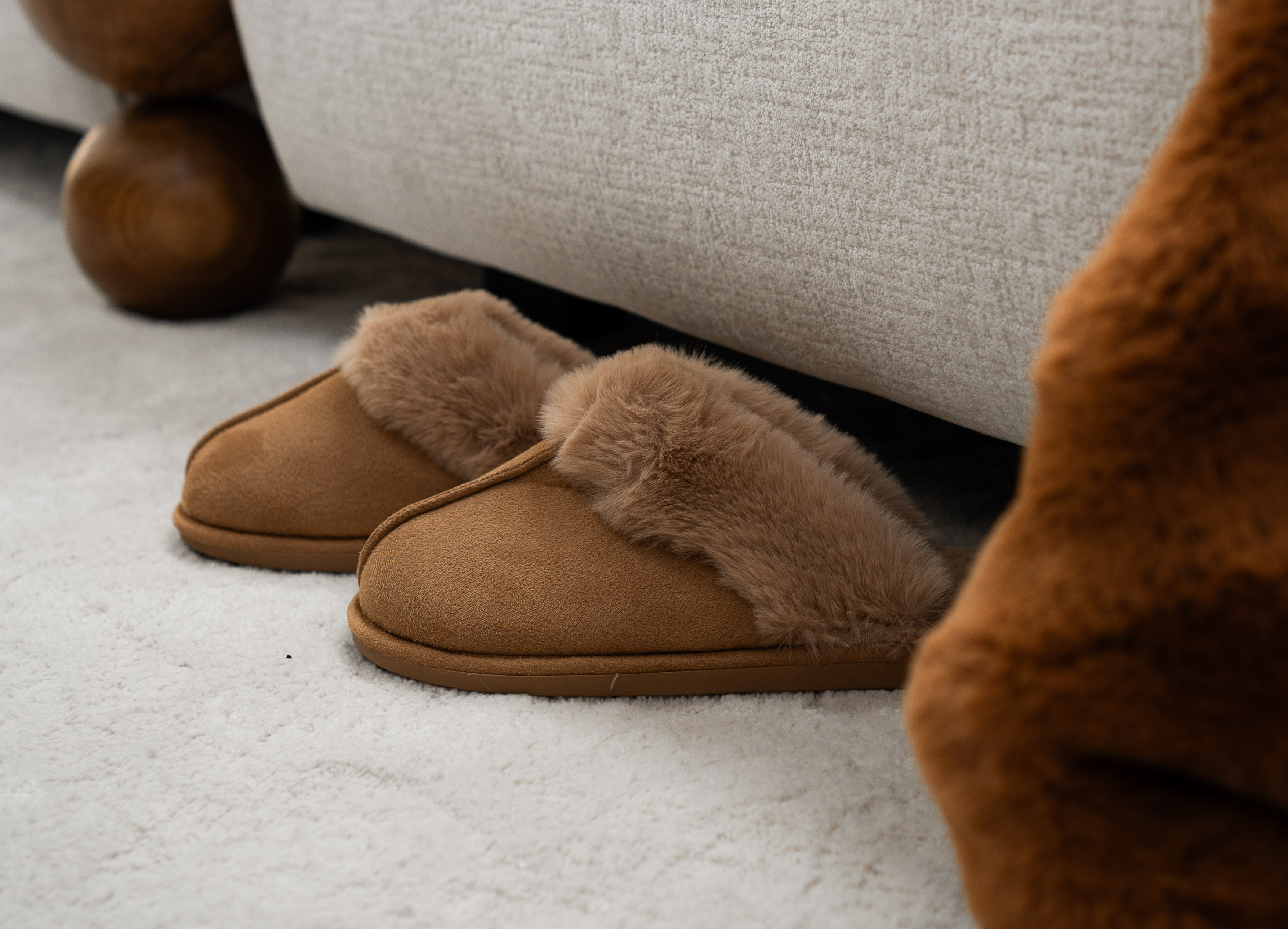 Suede slippers SNUGGS 36/37, cognac