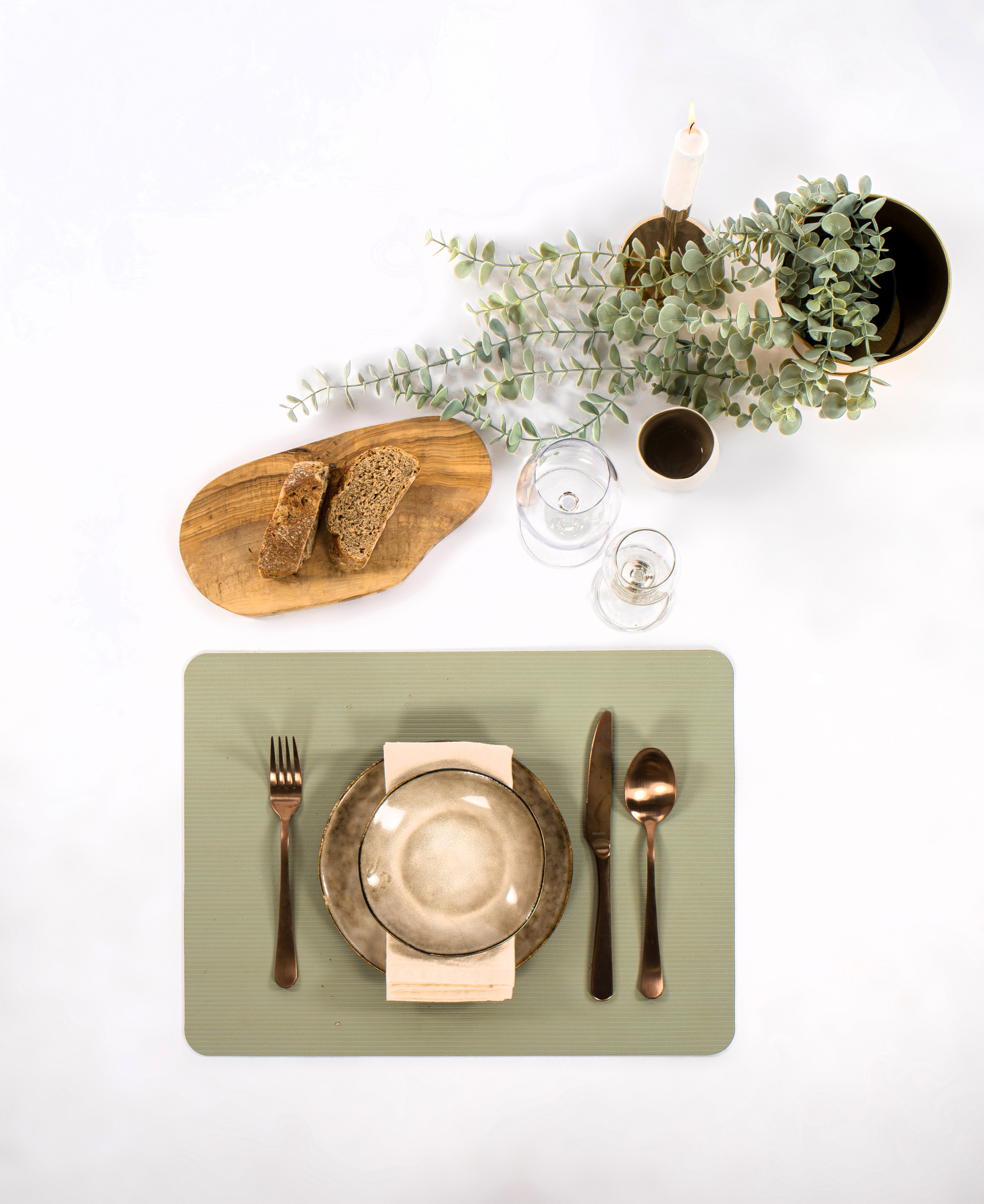 Placemat RIBBO - 33x45 cm, green tea