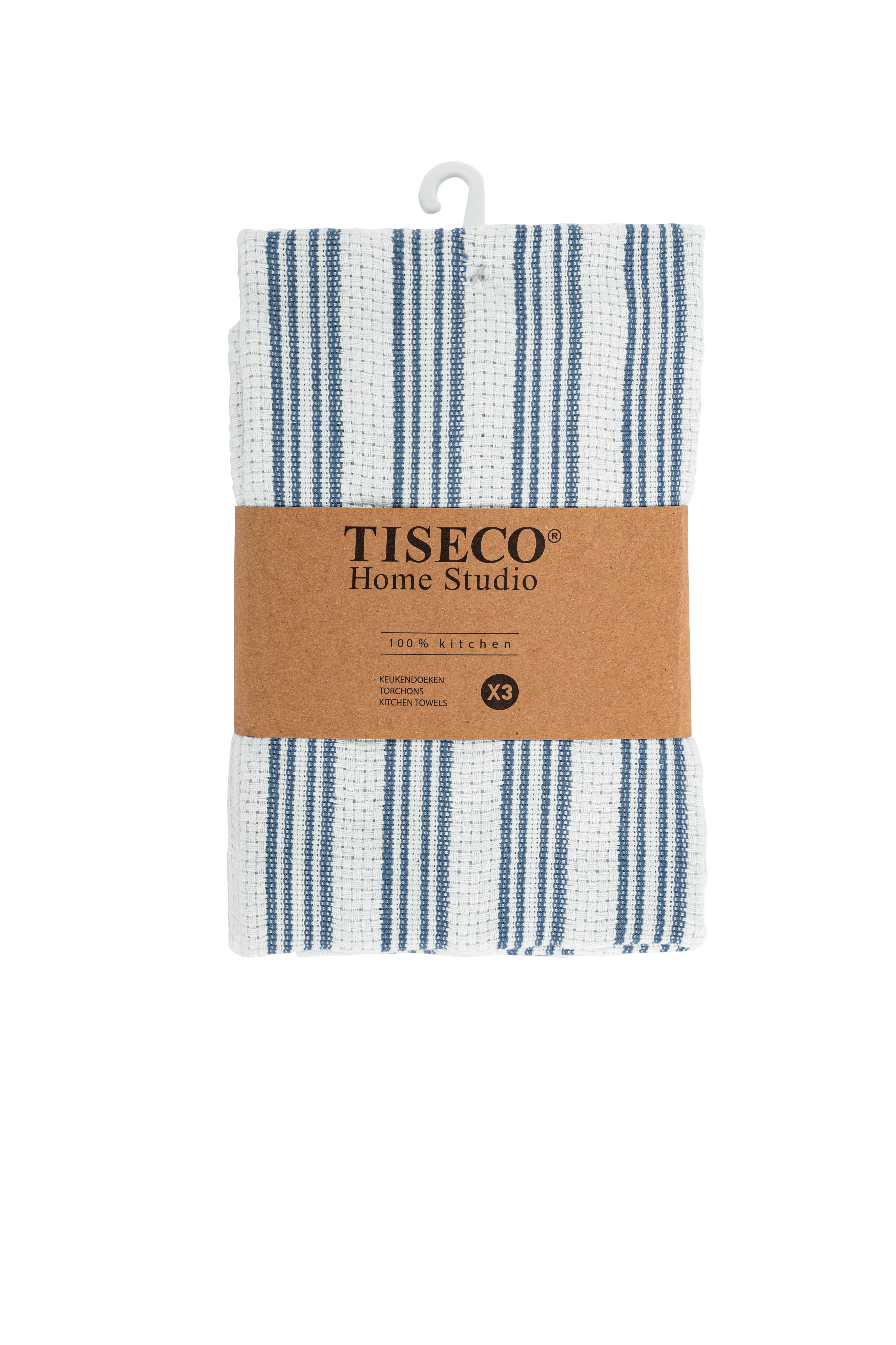 Kitchen towel BASKET WEAVE 50x70cm - set/3 - stone blue