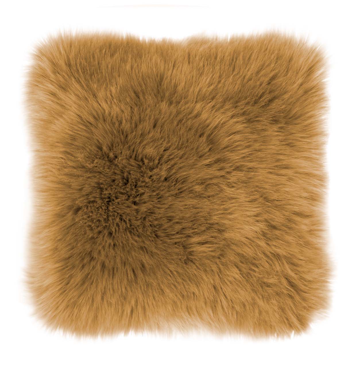 Cushion (filled) sheepskin + suede 45x45CM, camel