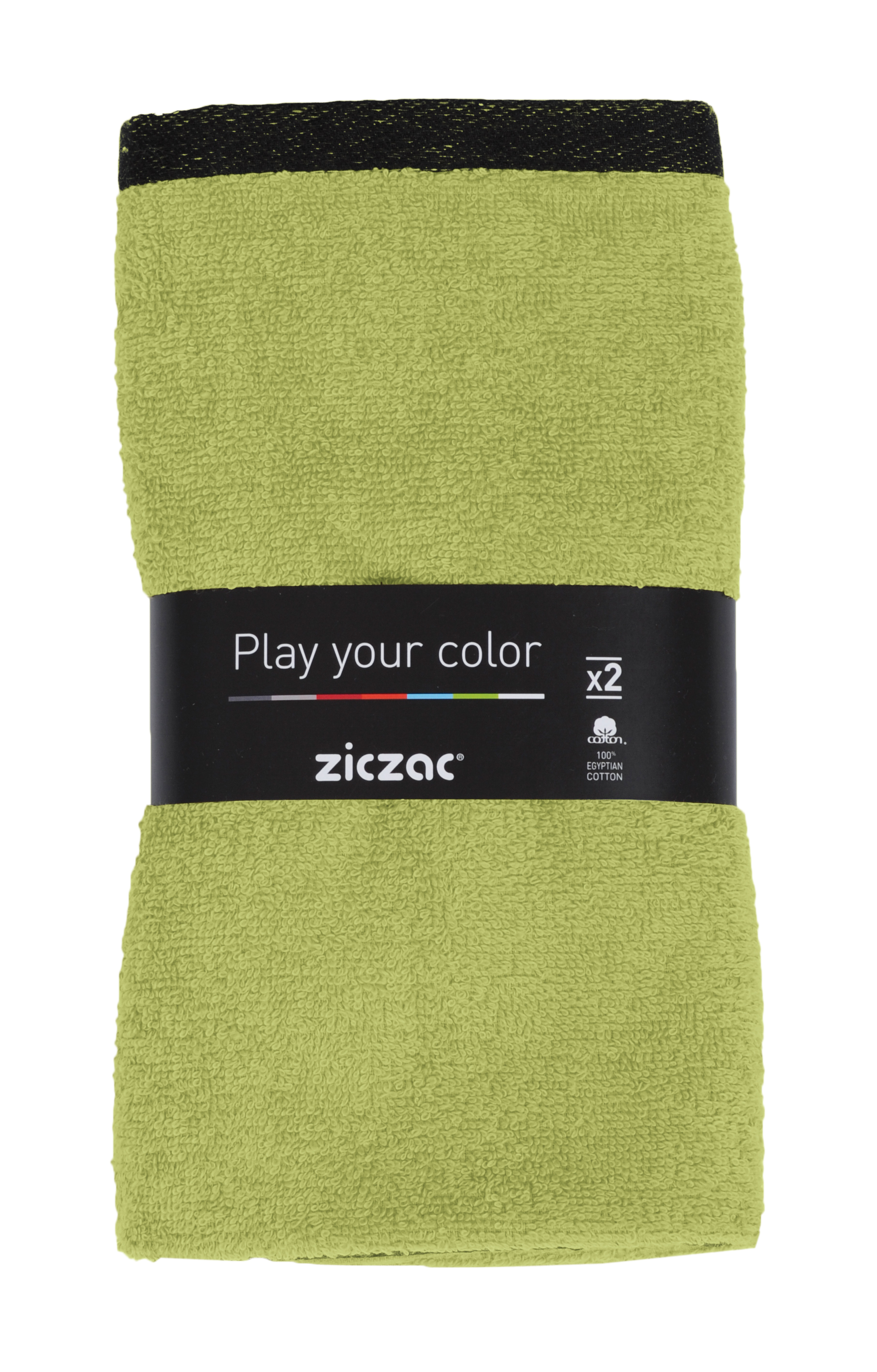 Square terry towel solid, no eyelet, with loop, set2, lime