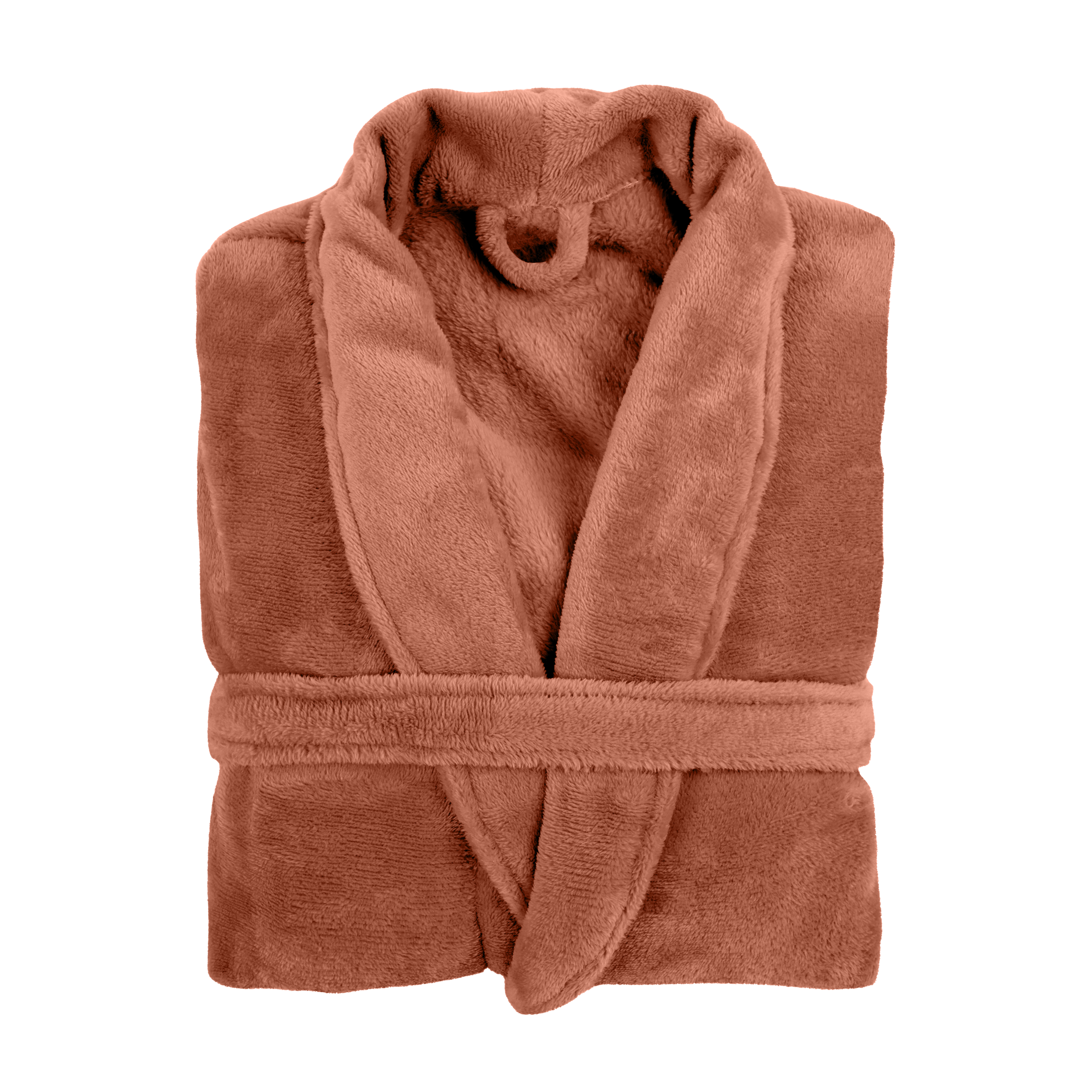 Bathrobe COSY microflannel - S/M - unisex, auburn