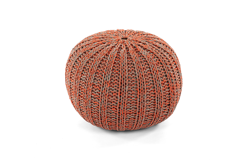 Knitted Pouf Chambray taupediesta