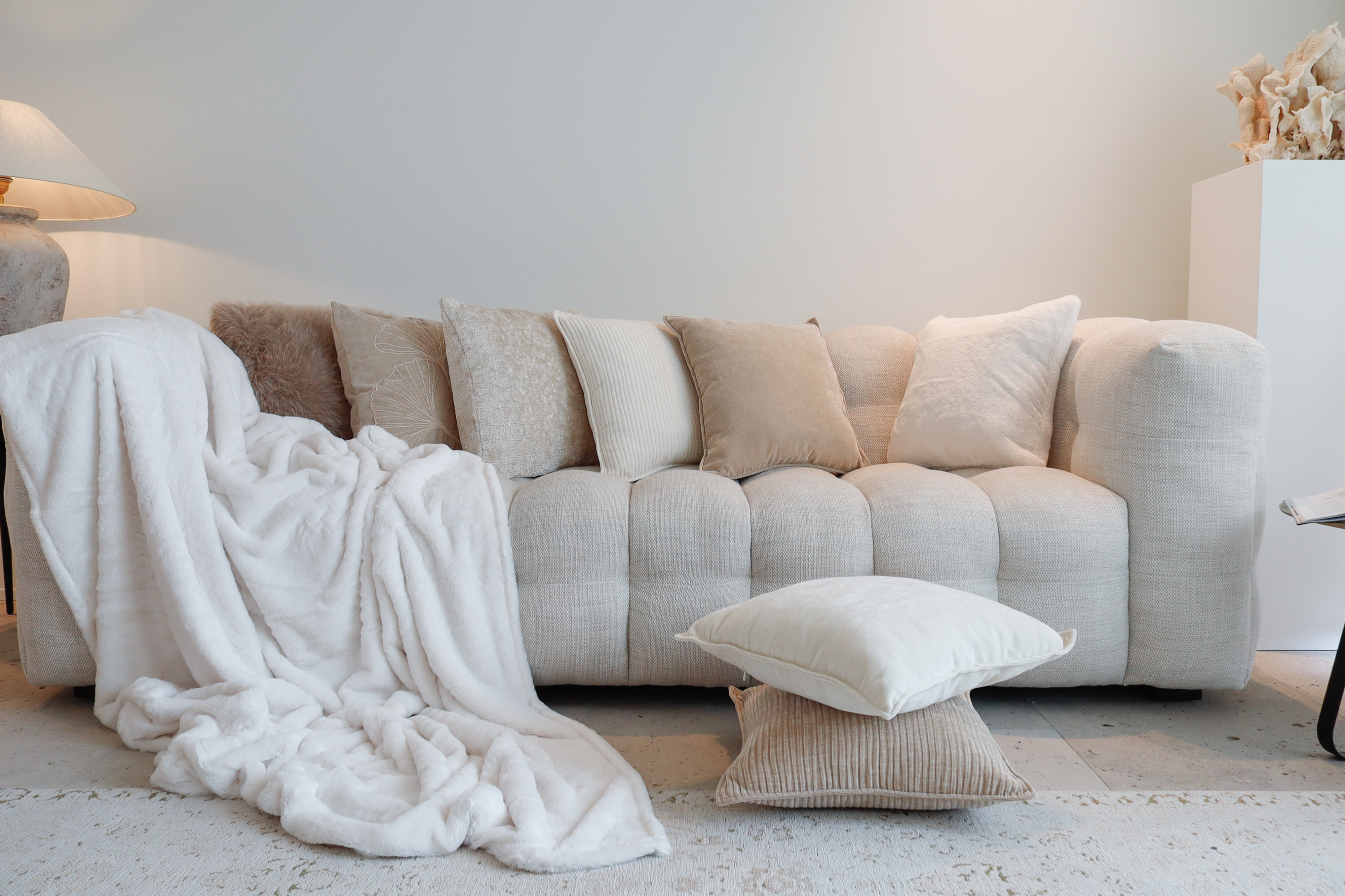 Cushion (filled) JULIETTE - 45x45 cm, ivory