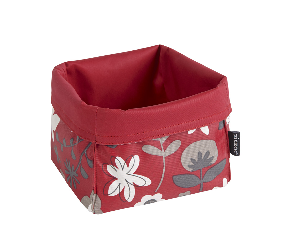Breadbasket floral CC, PU coated both sides, red