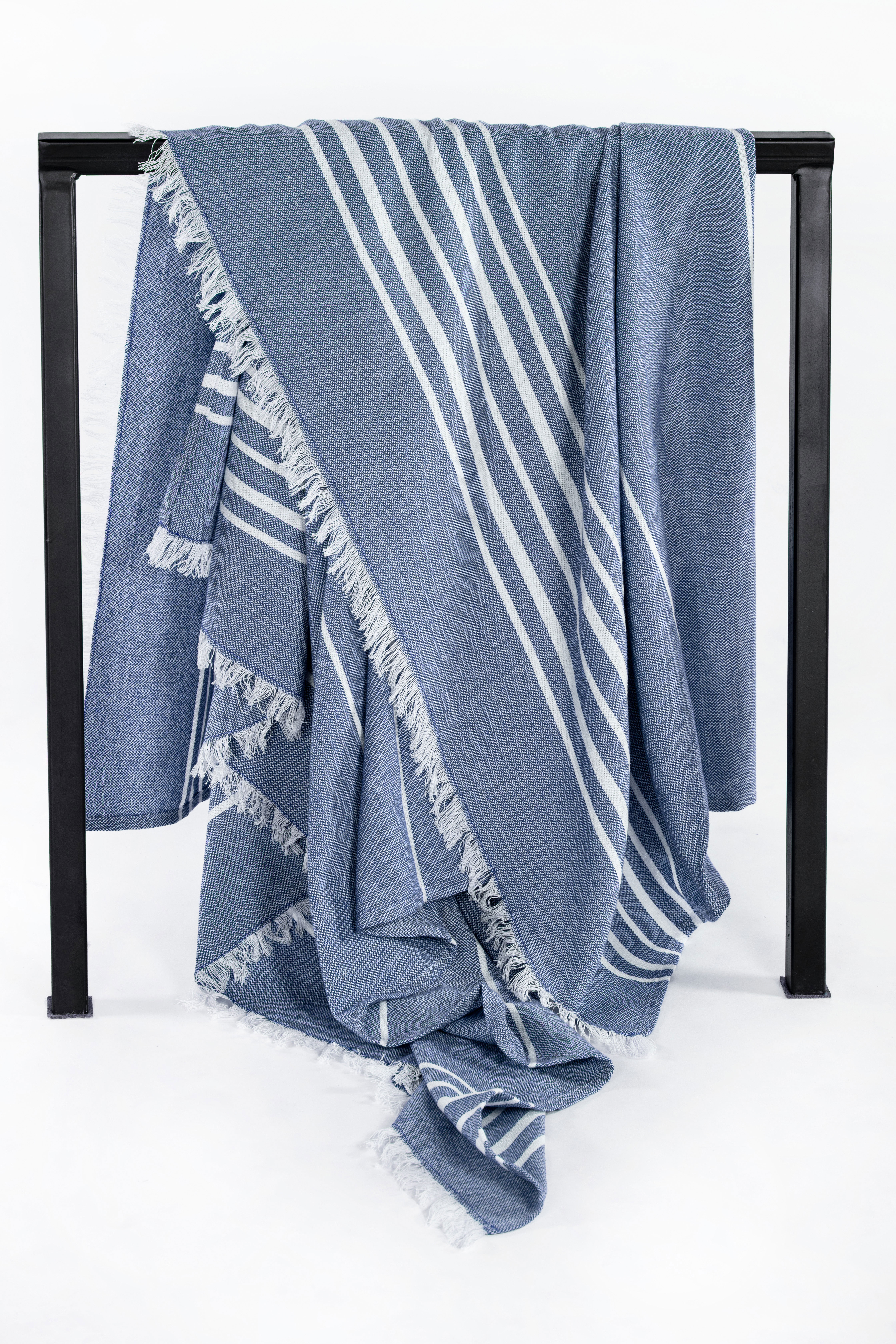 Plaid décoratif SOLENE - 150x200 cm, bleu