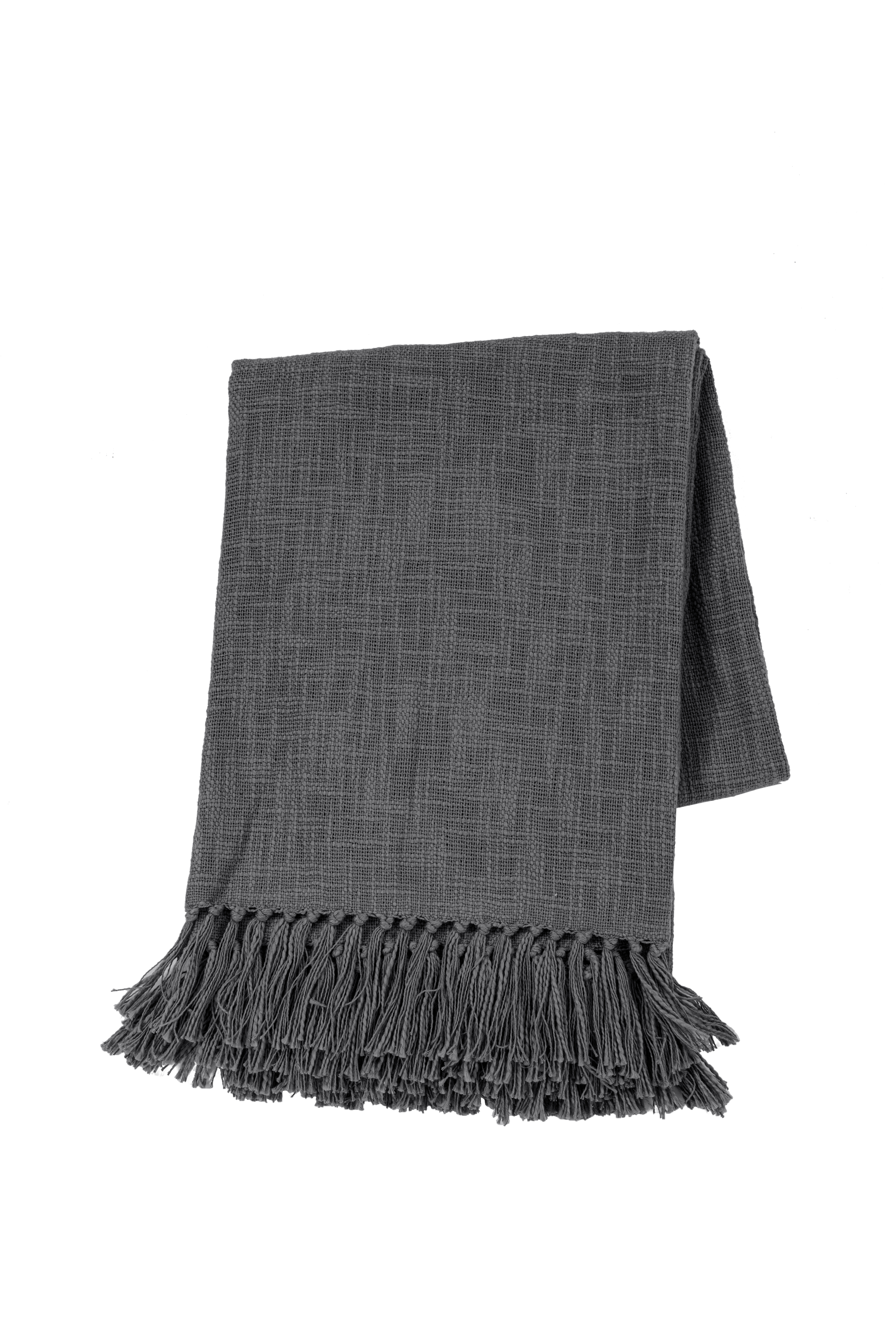 Plaid COTTON SLUB 130x160cm, grey