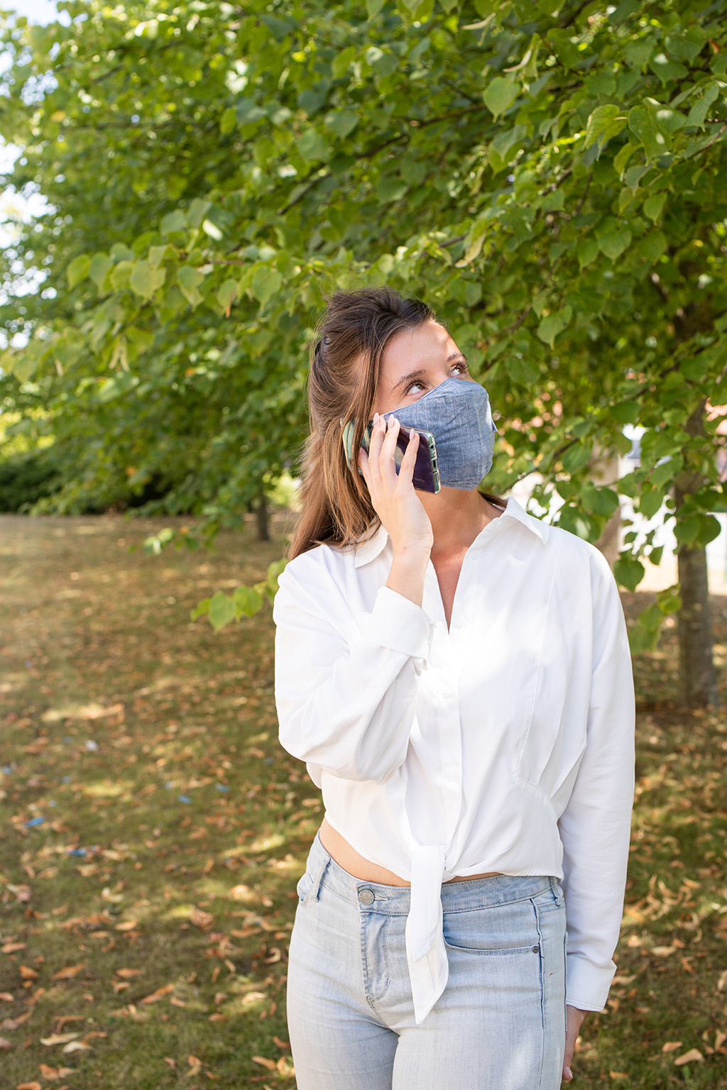 Face mask, reusable and  antibacterial, light blue