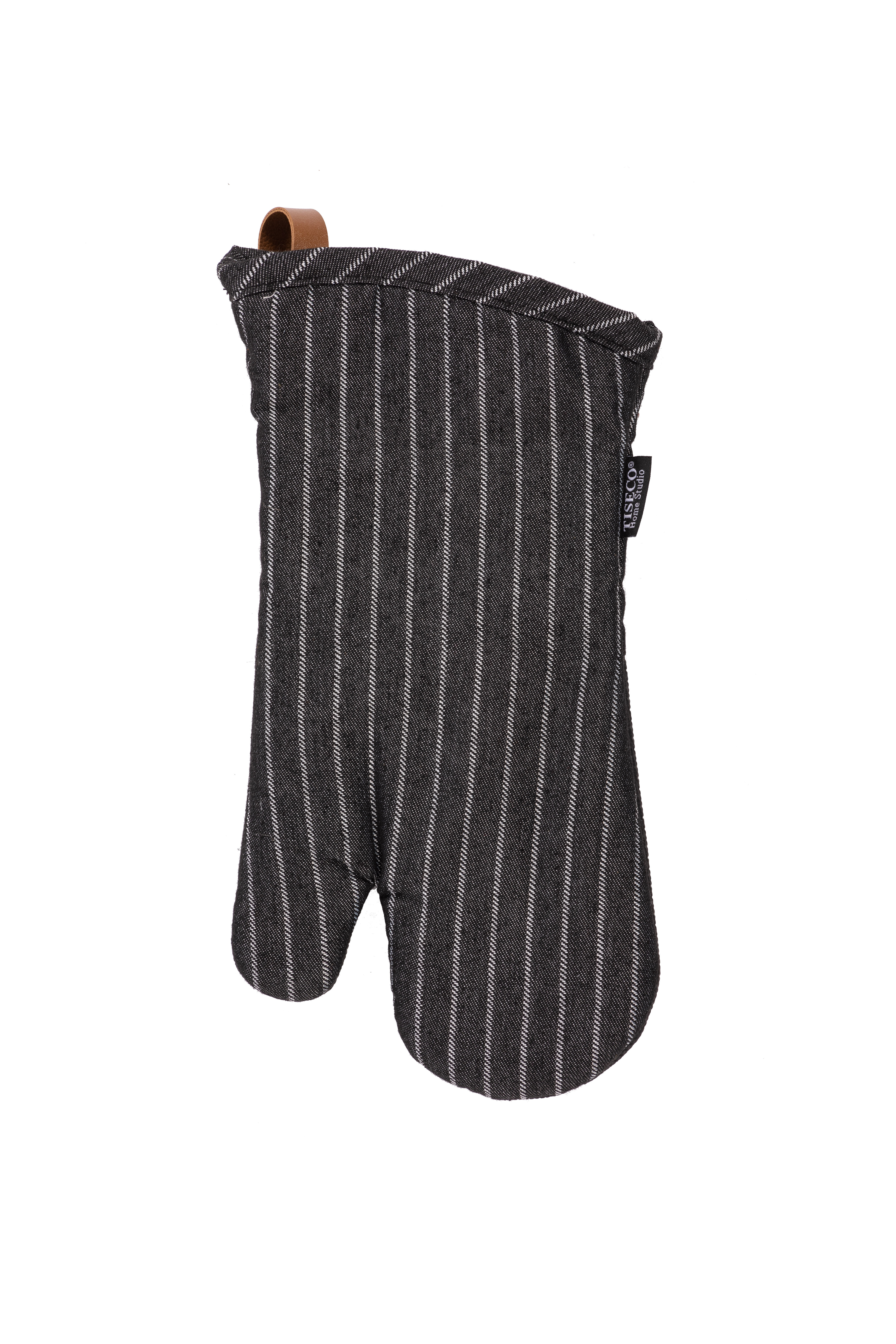 Oven glove (1R + 1L) SHERLOCK Stripe, 17x33cm, black