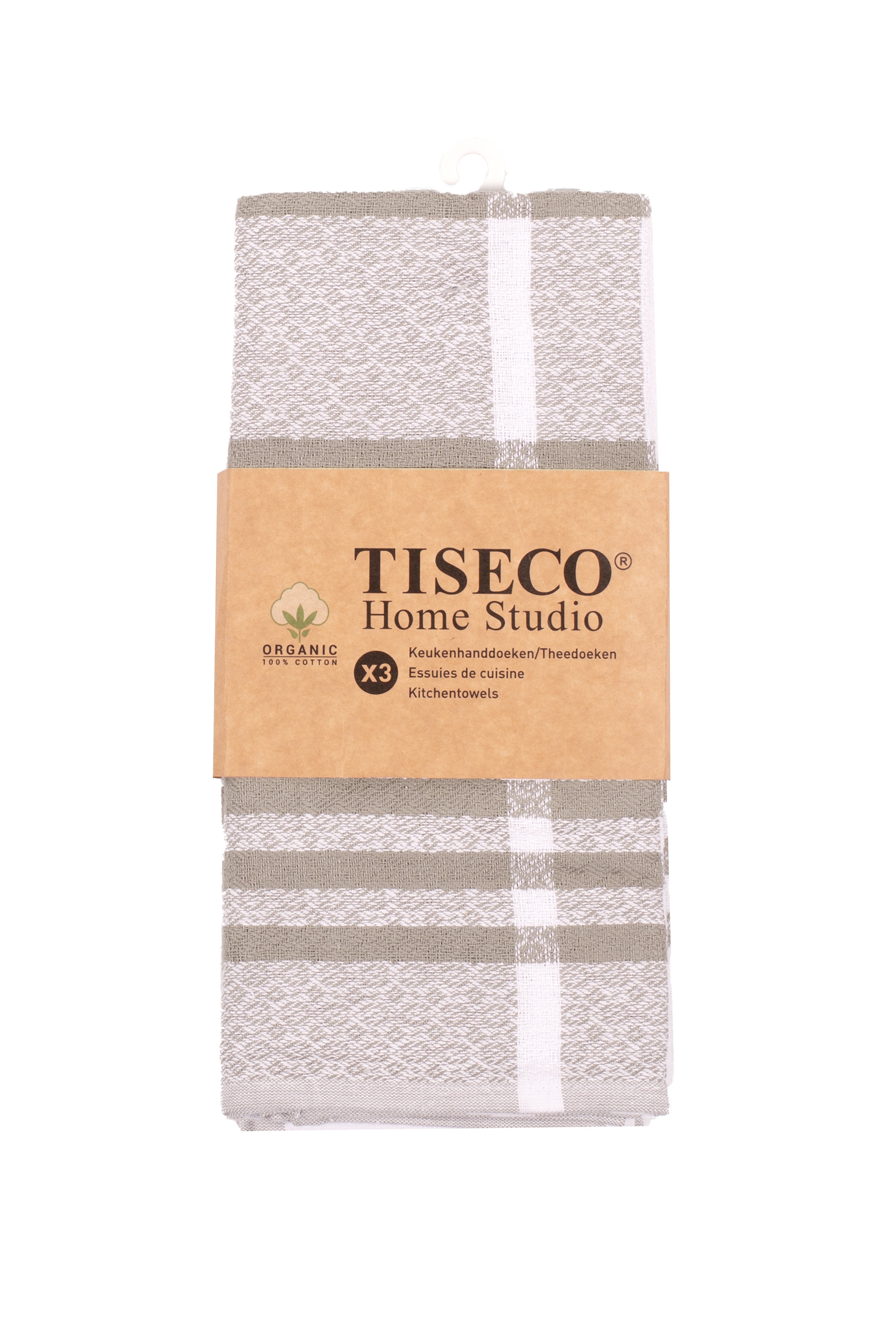 Kitchentowel bio cotton 50x70cm, set/3, beige