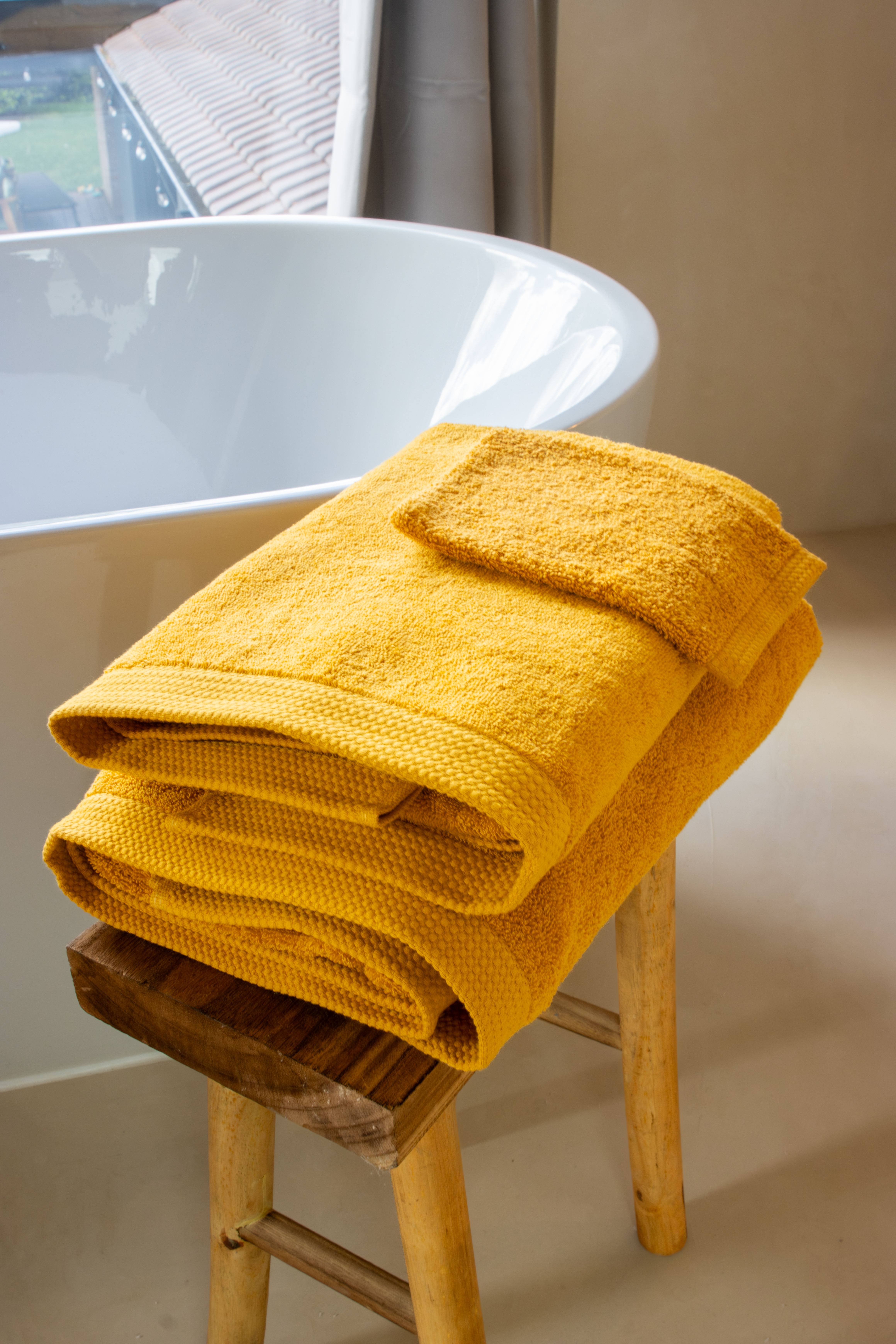 Washandje DELUX - SET/2 - 15x21 cm, geel