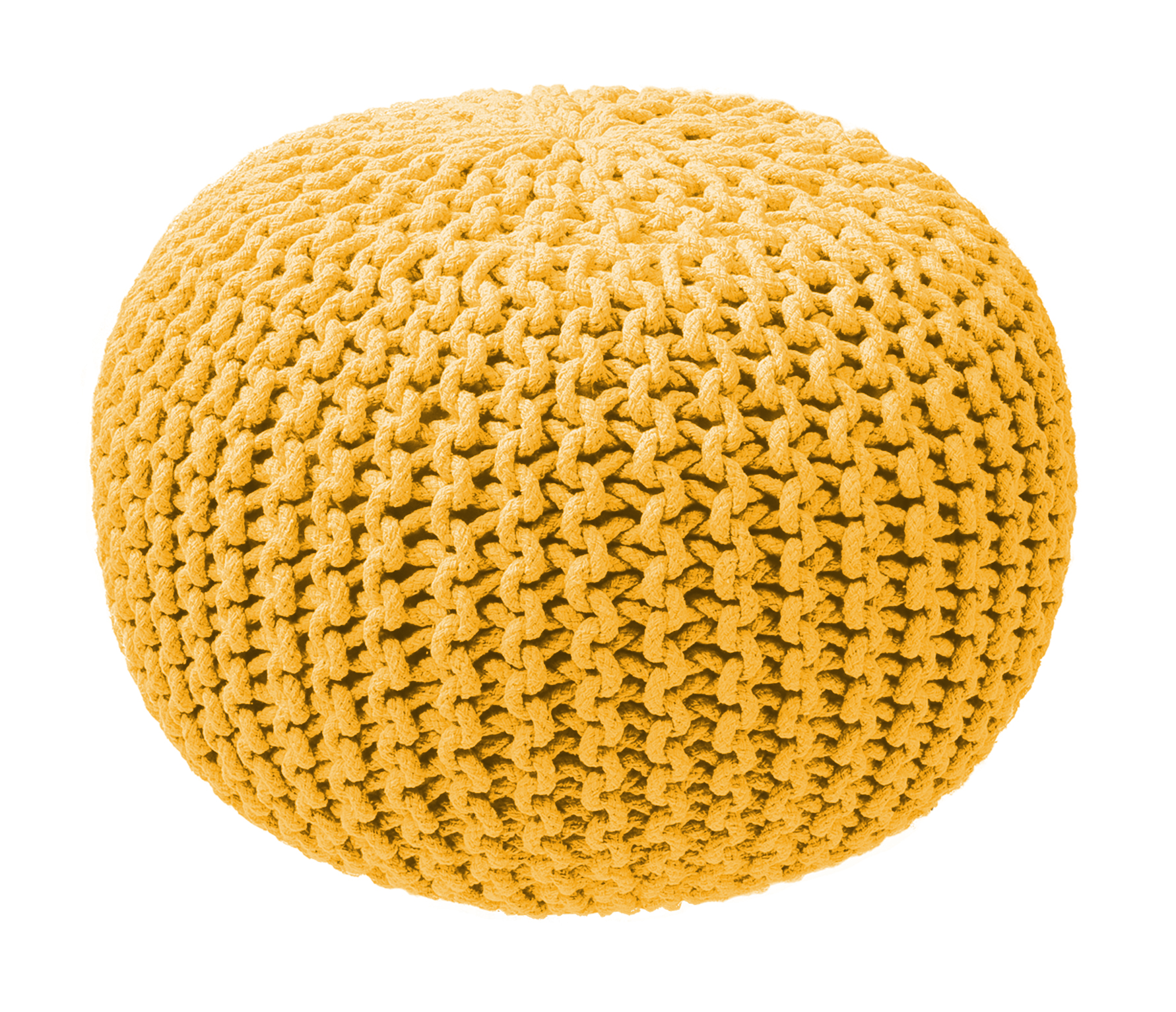 Knitted Pouf mustard