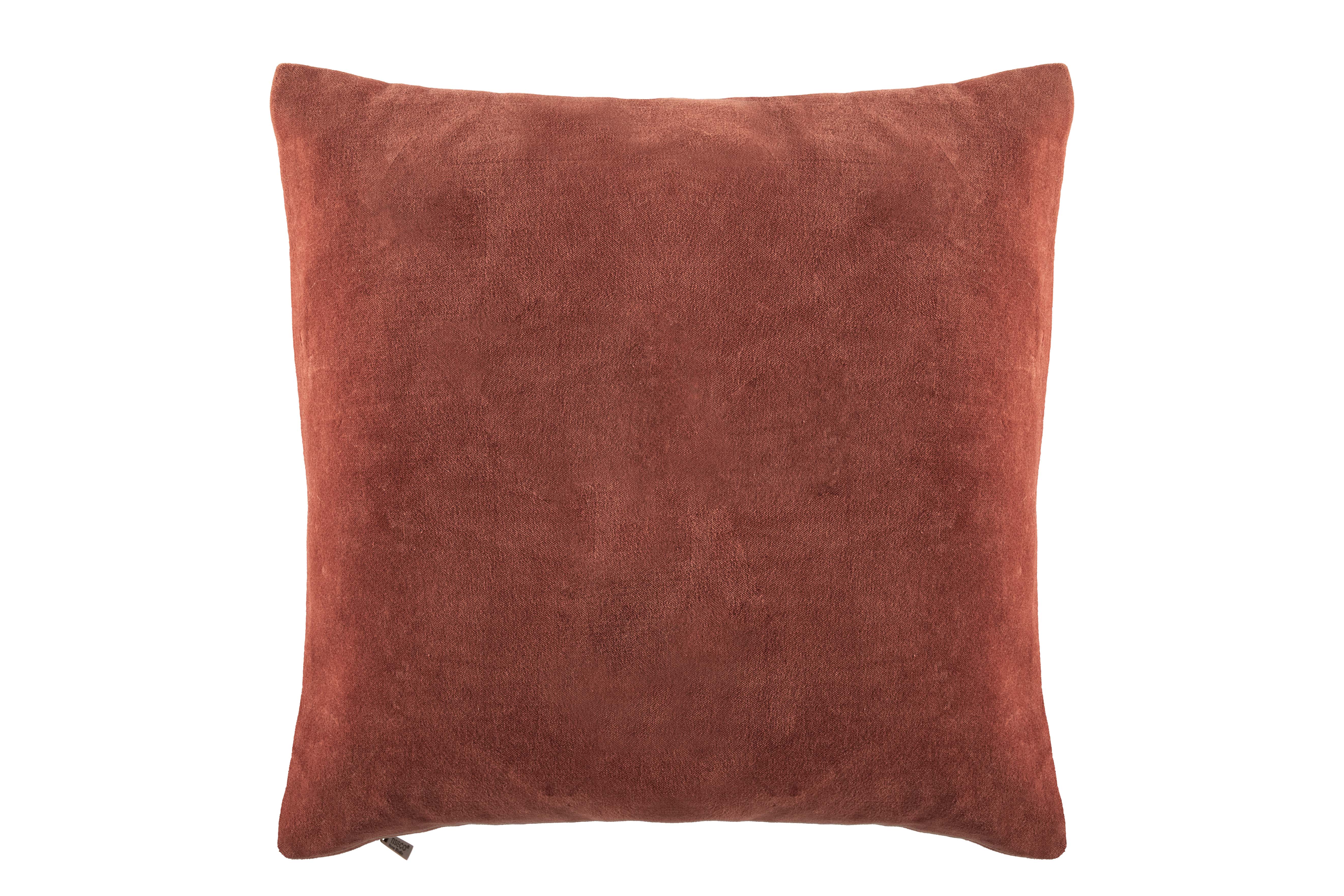 Cushion (filled) COTTON VELVET 45x45cm, rust