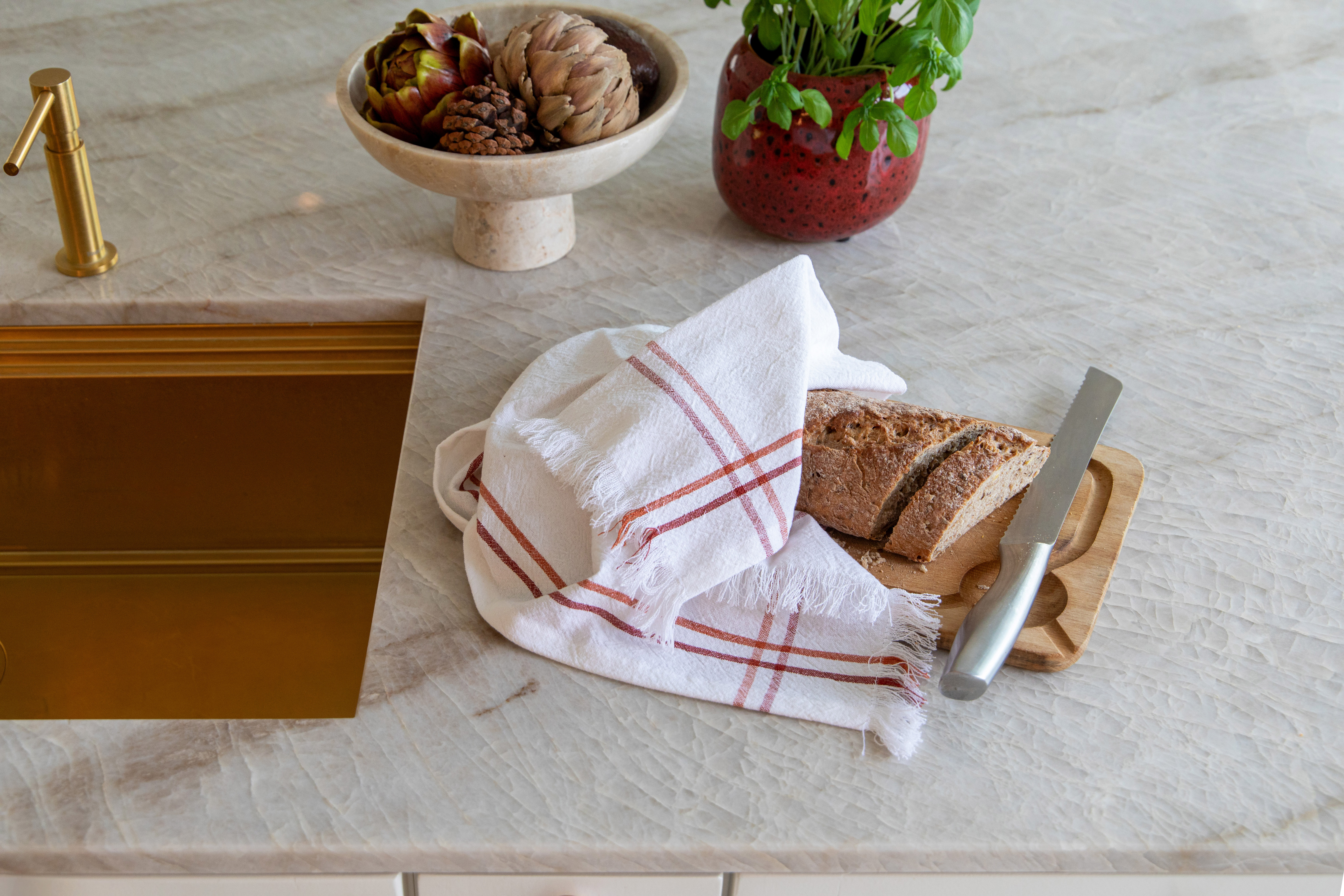 Tea towel CAVENDISH - SET/3 - 50x70 cm, terracotta