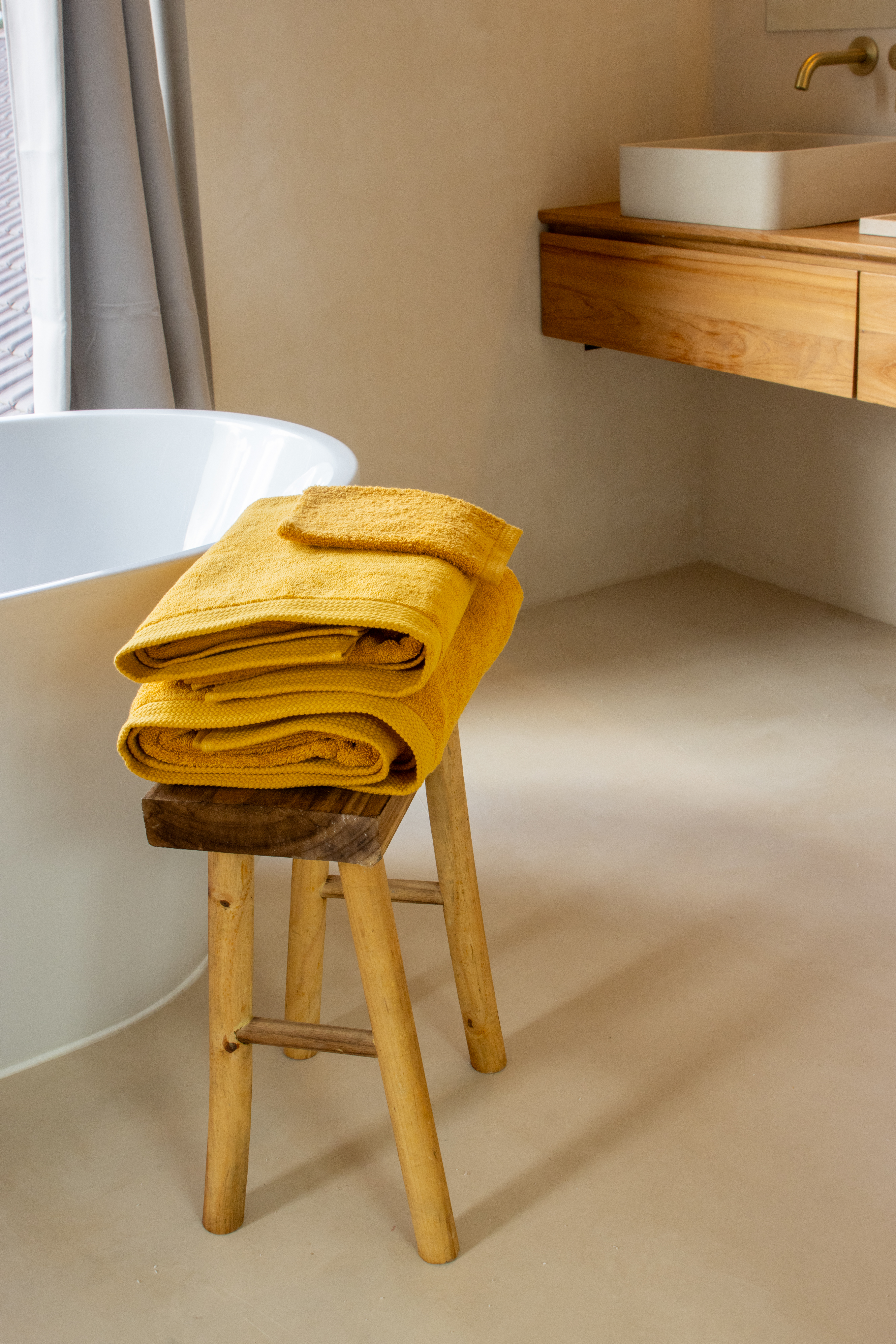 Drap de bain DELUX - 70x140 cm, jaune